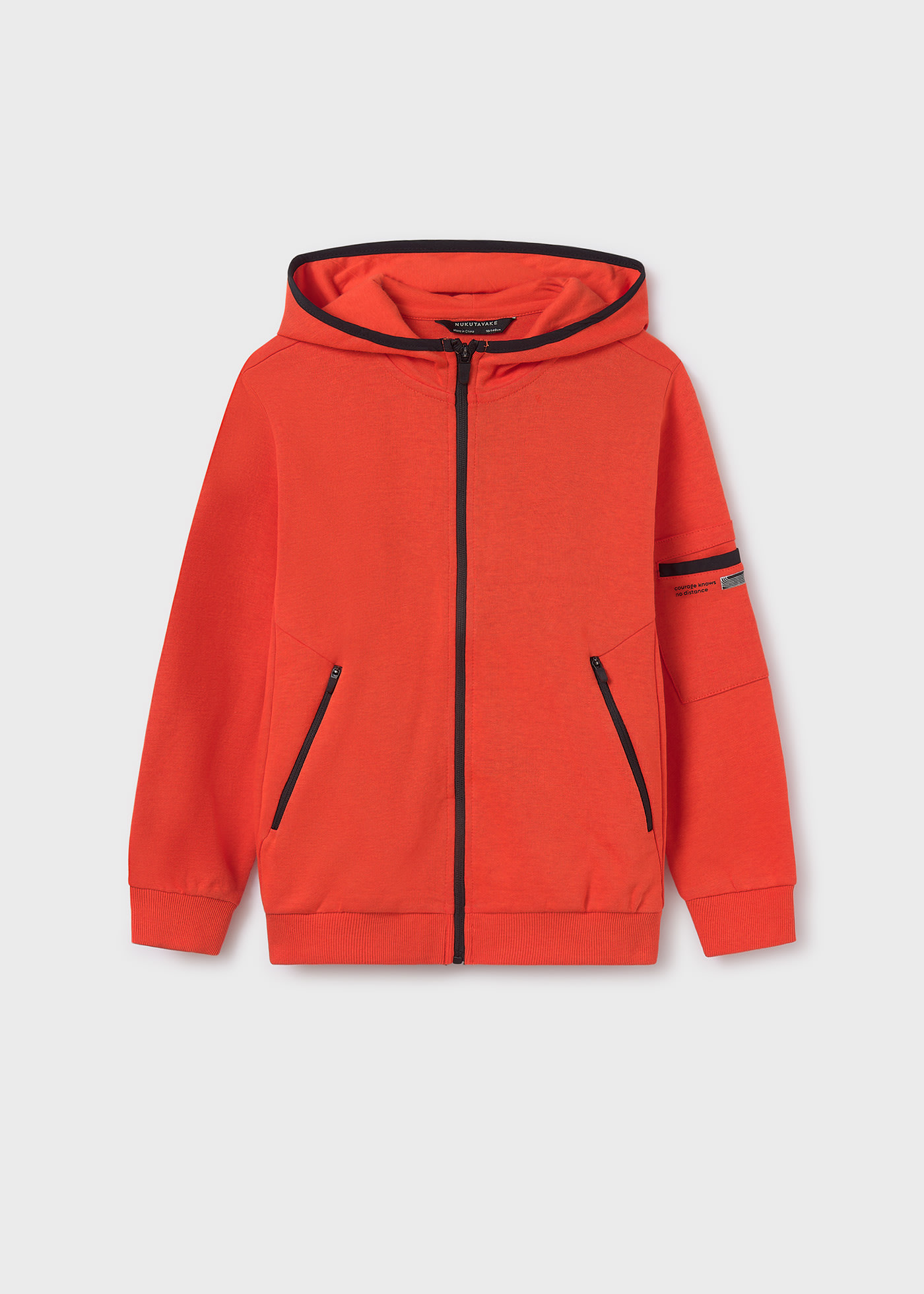 Boy Contrast Full-Zip Hoodie