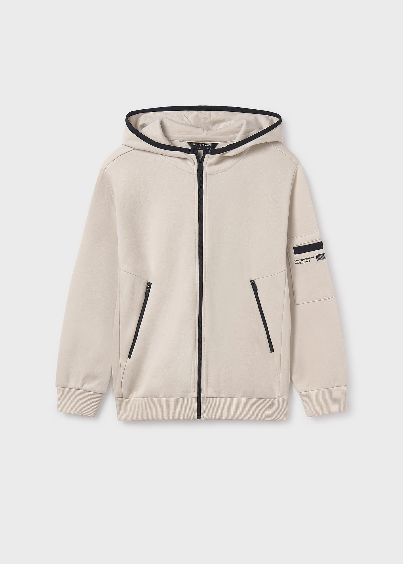 Boy Contrast Full-Zip Hoodie