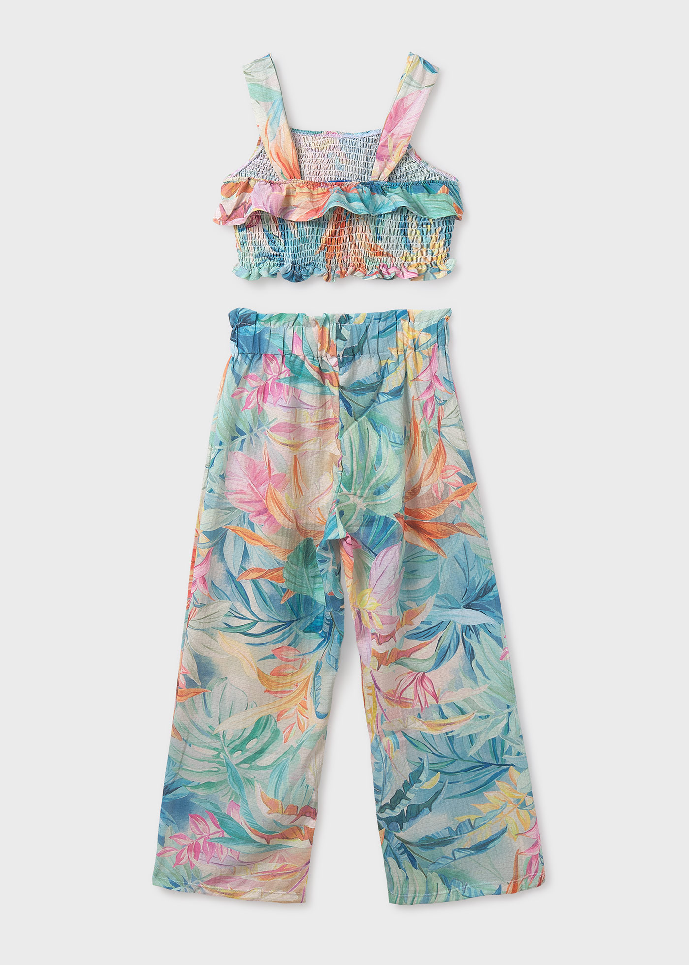 Completo pantalone stampato e top ragazza