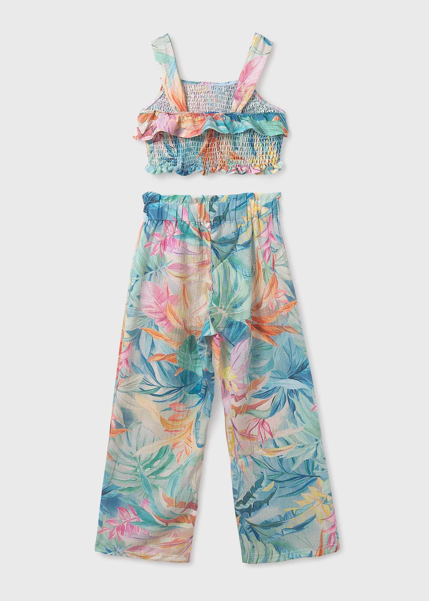 Girl print top and trousers set