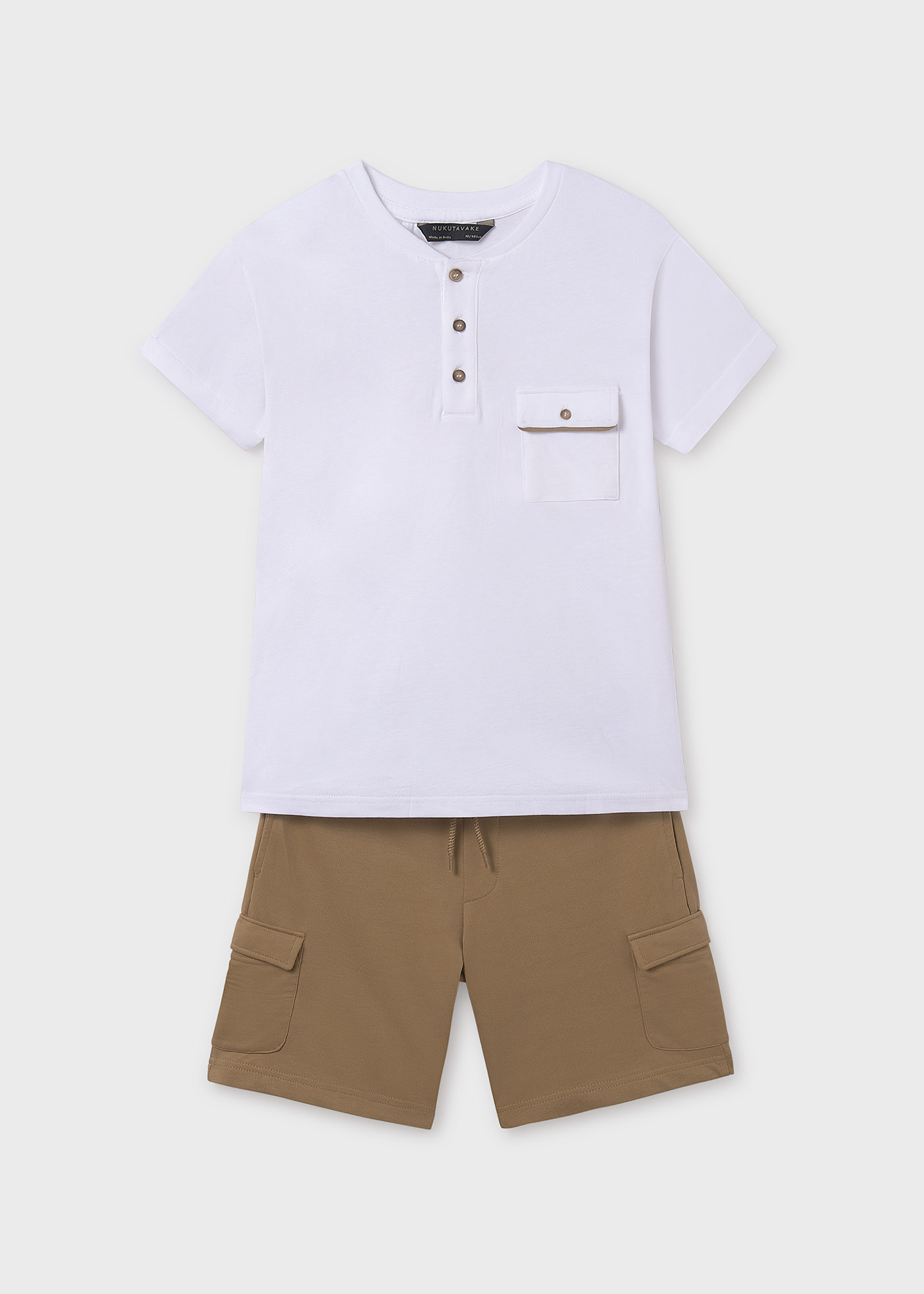 Boy Bermuda Shorts and Henley T-Shirt Set