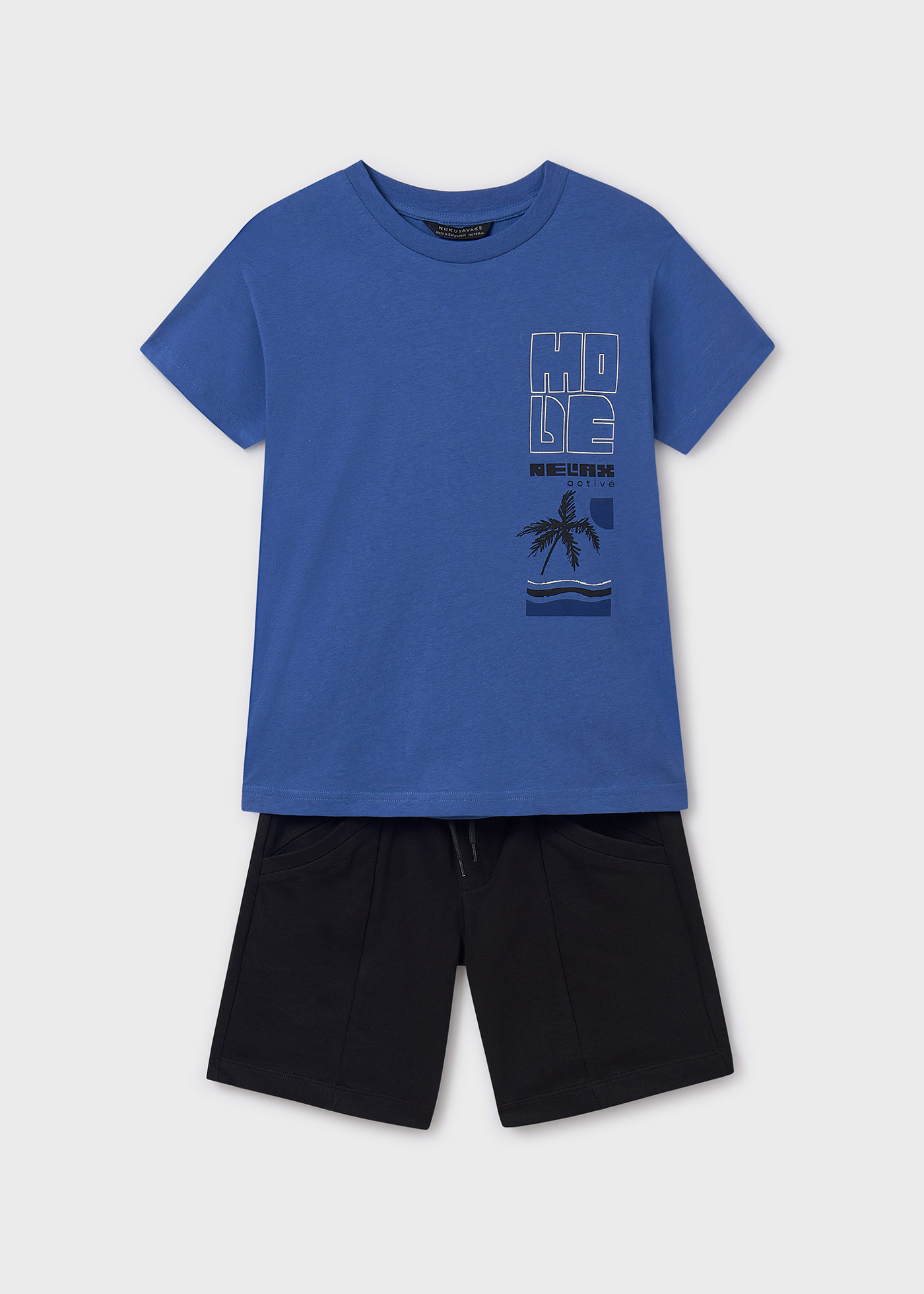Conjunto bermuda e t-shirt palmeira rapaz