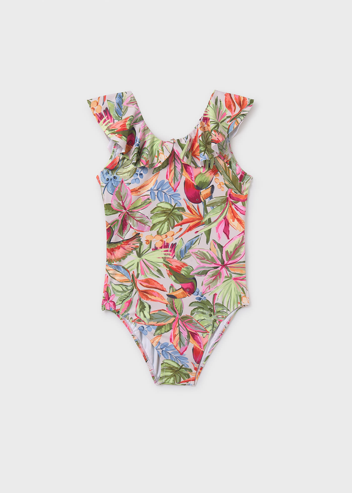 Girl print ruffle swimsuit