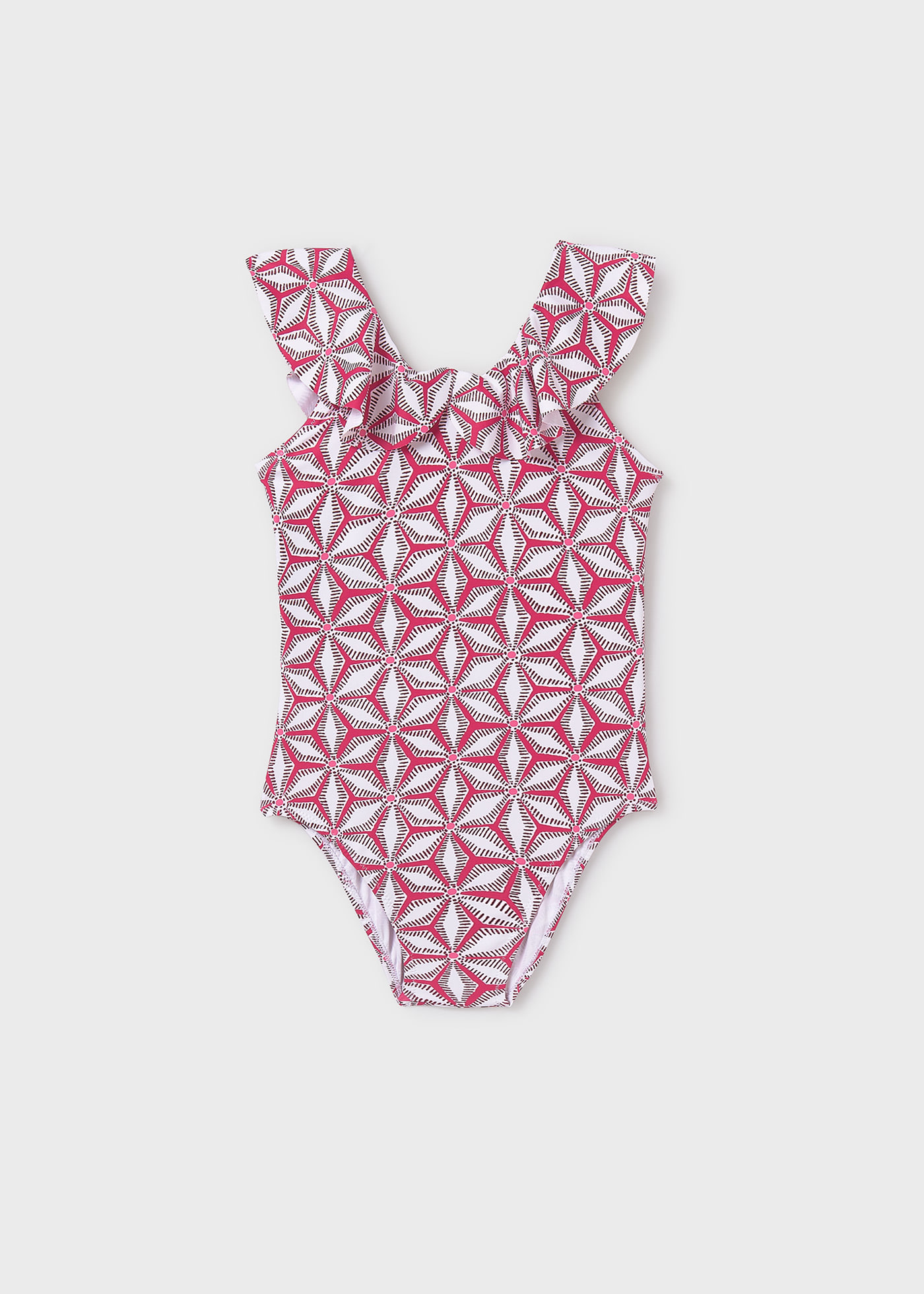 Costum de baie imprimeu volane fata