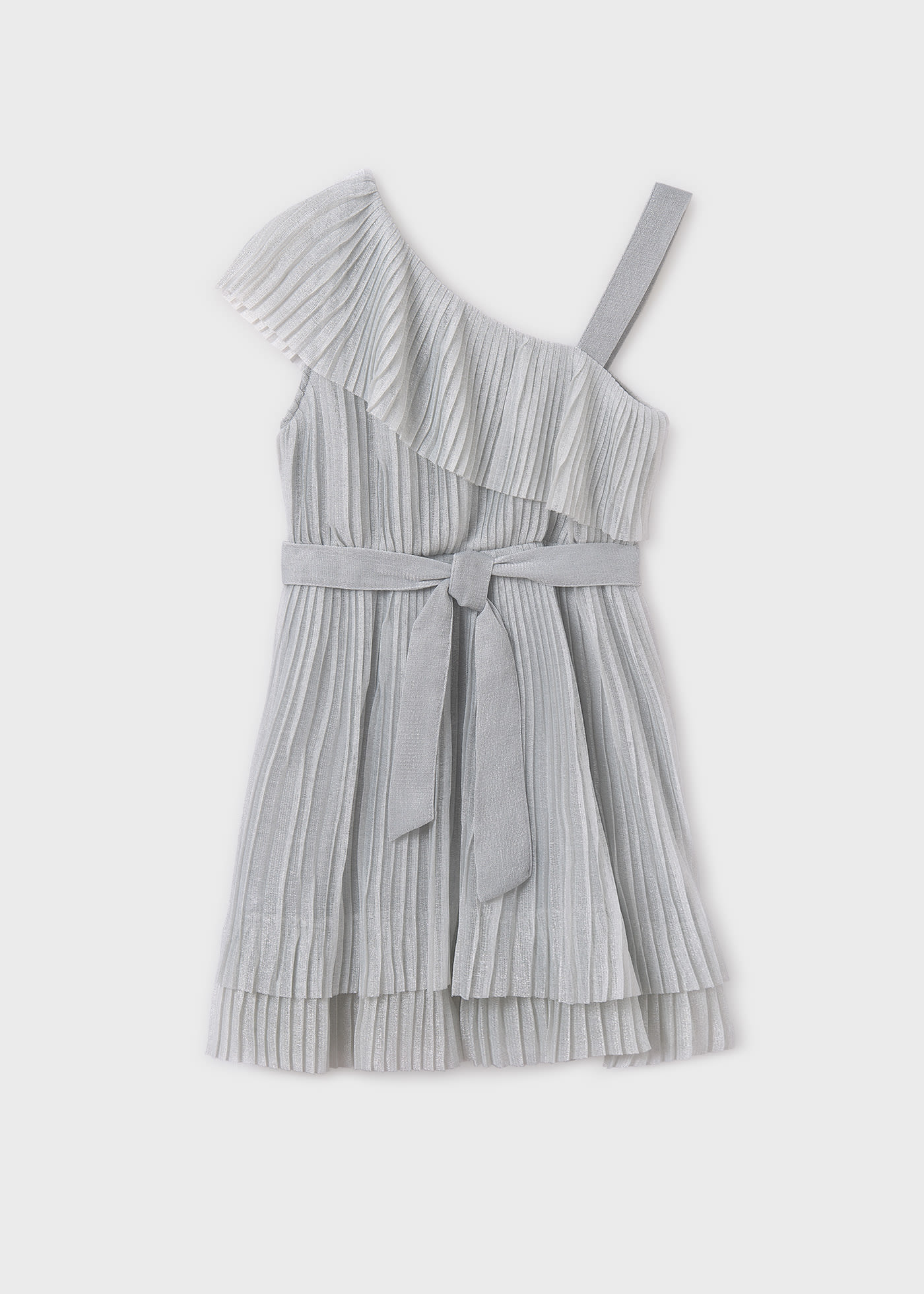 Girl asymmetric pleated dress