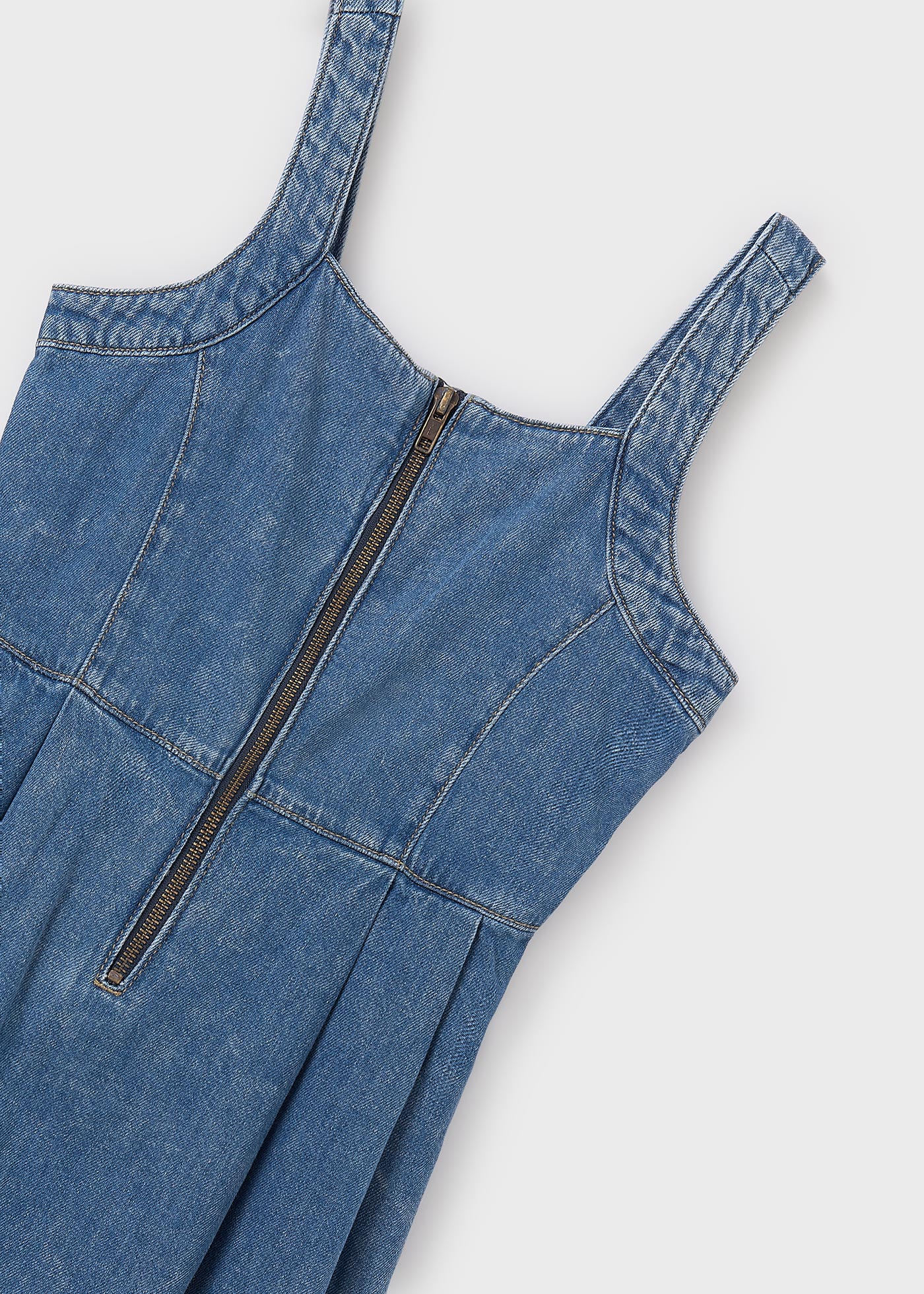 Girl denim zip dress