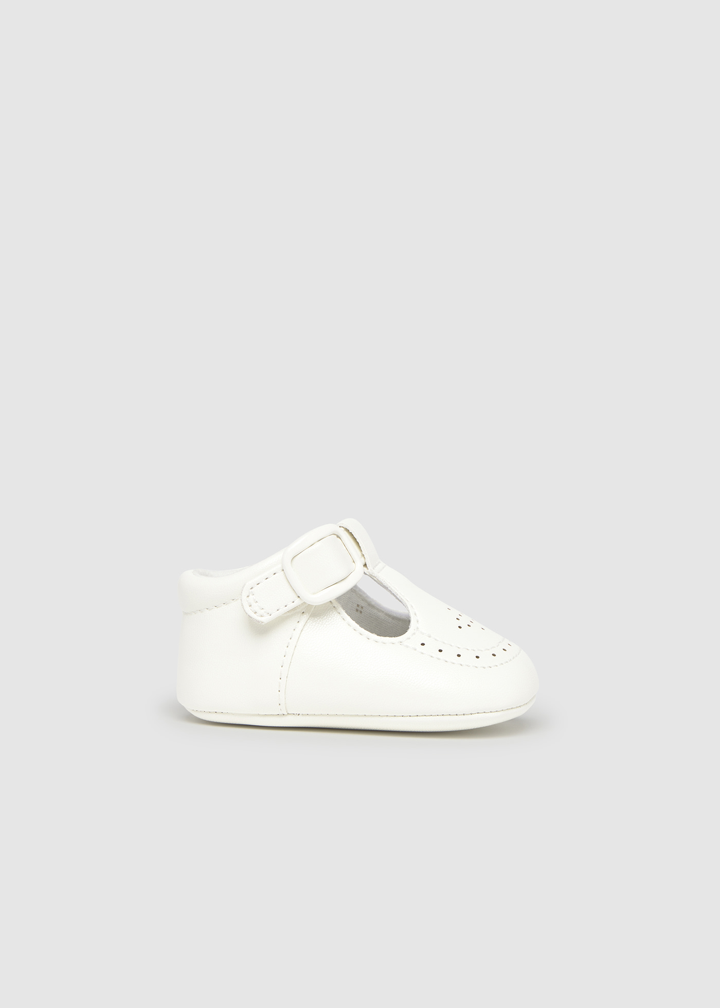 Newborn boy openwork t-bar shoes