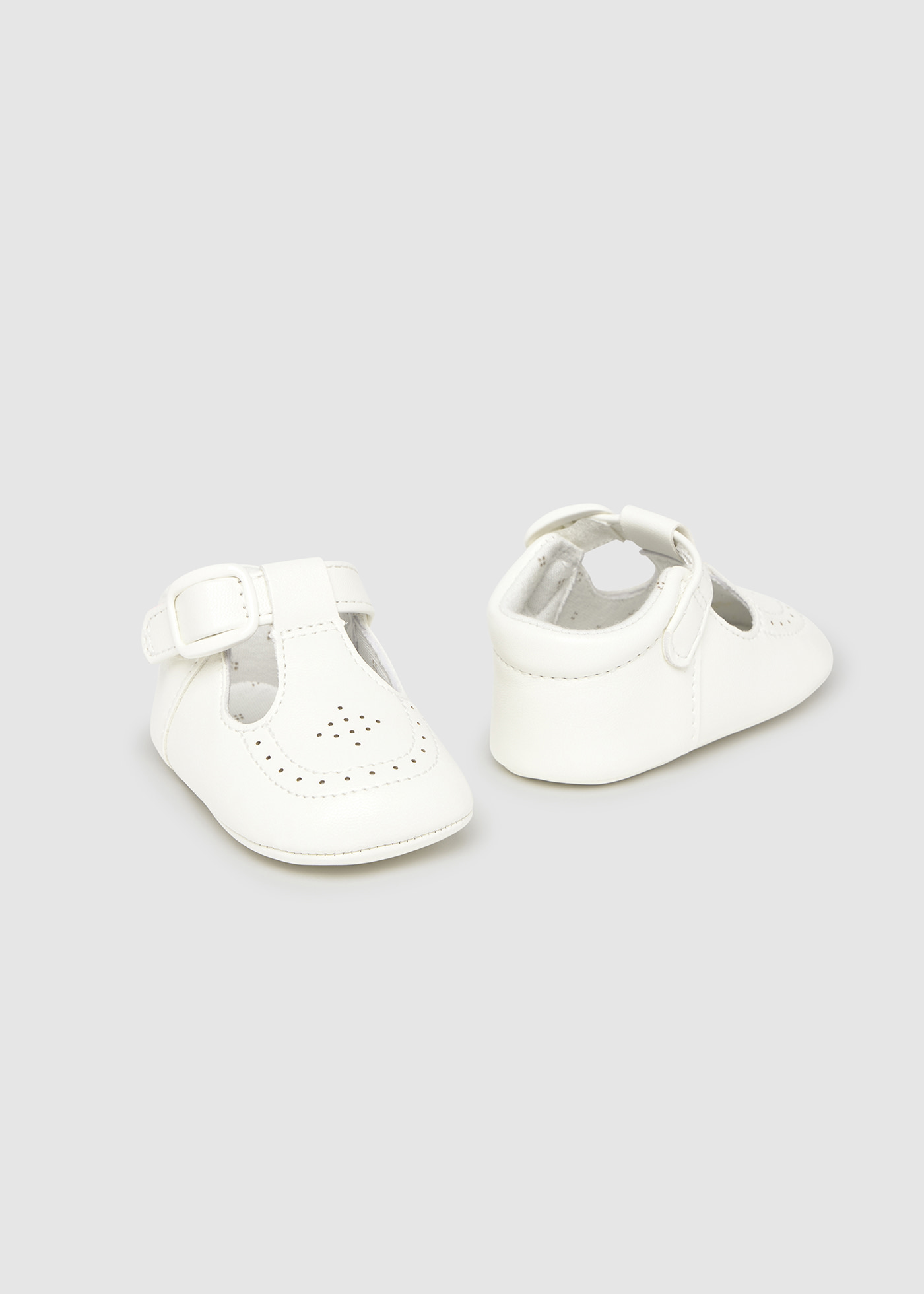 Newborn boy openwork t-bar shoes