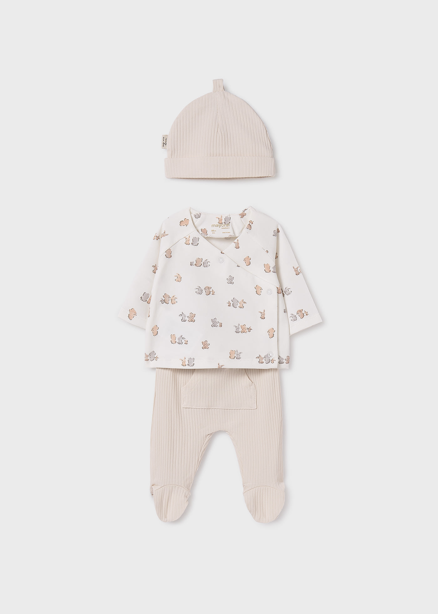 Set cadou 3 piese cu caciulita bebe