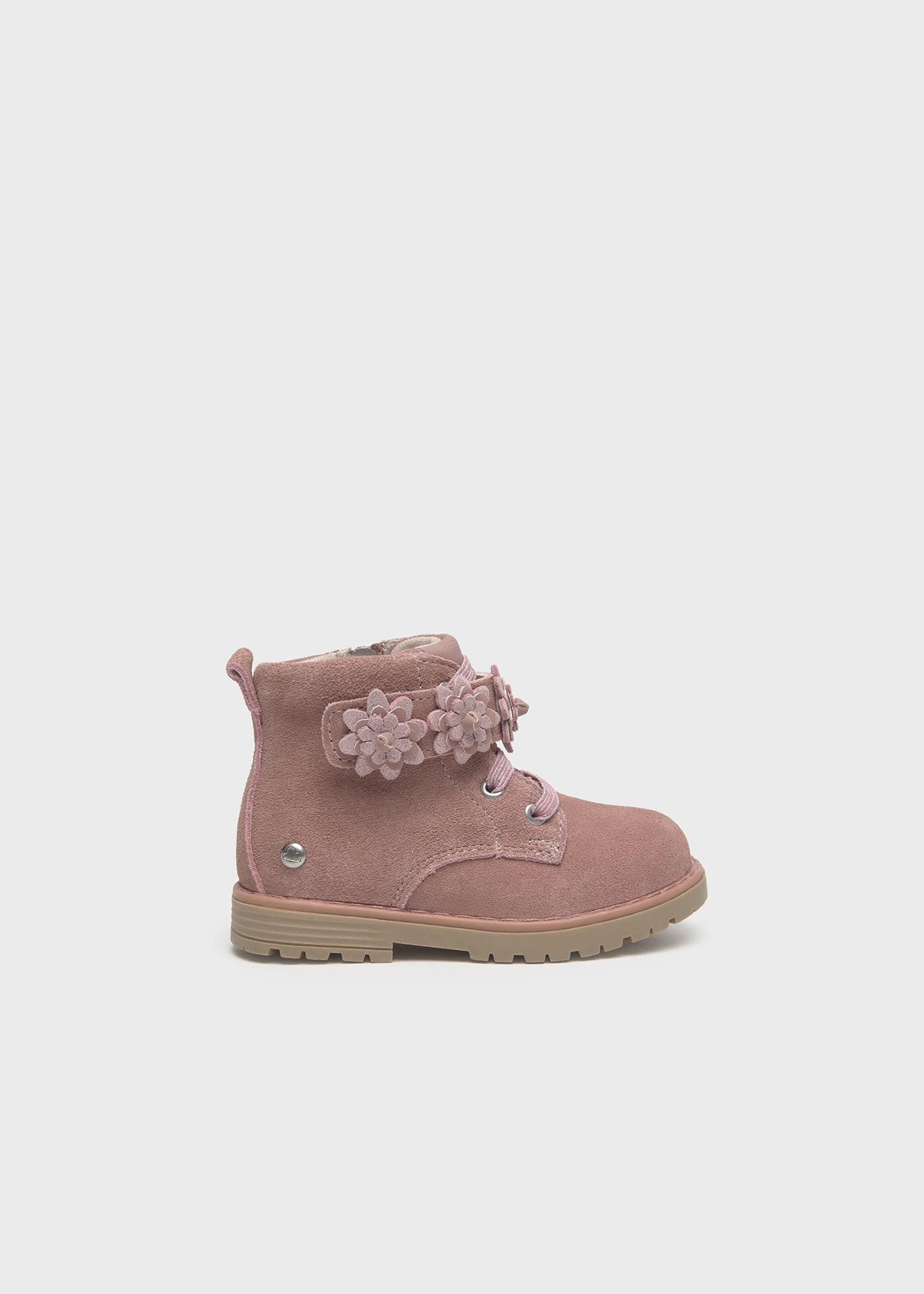 Baby Suede Flower Ankle Boots