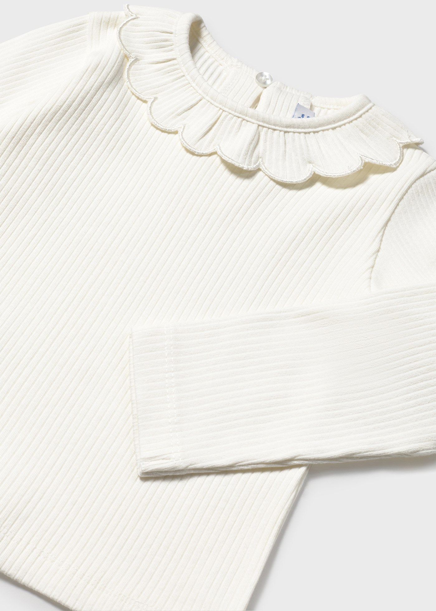 Baby Ribbed Ruffle Neck T-Shirt