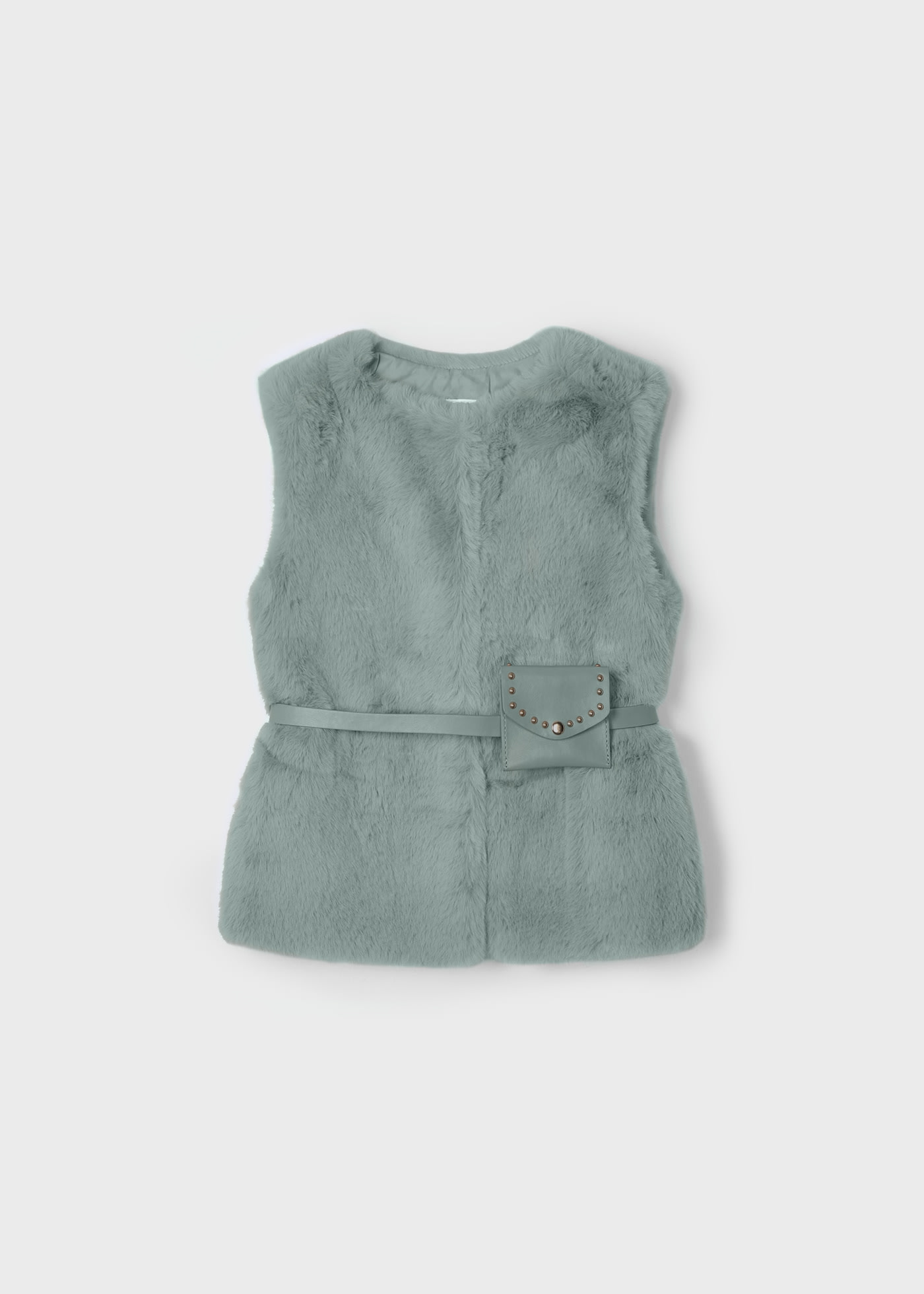 Gilet en fourrure avec ceinture fille