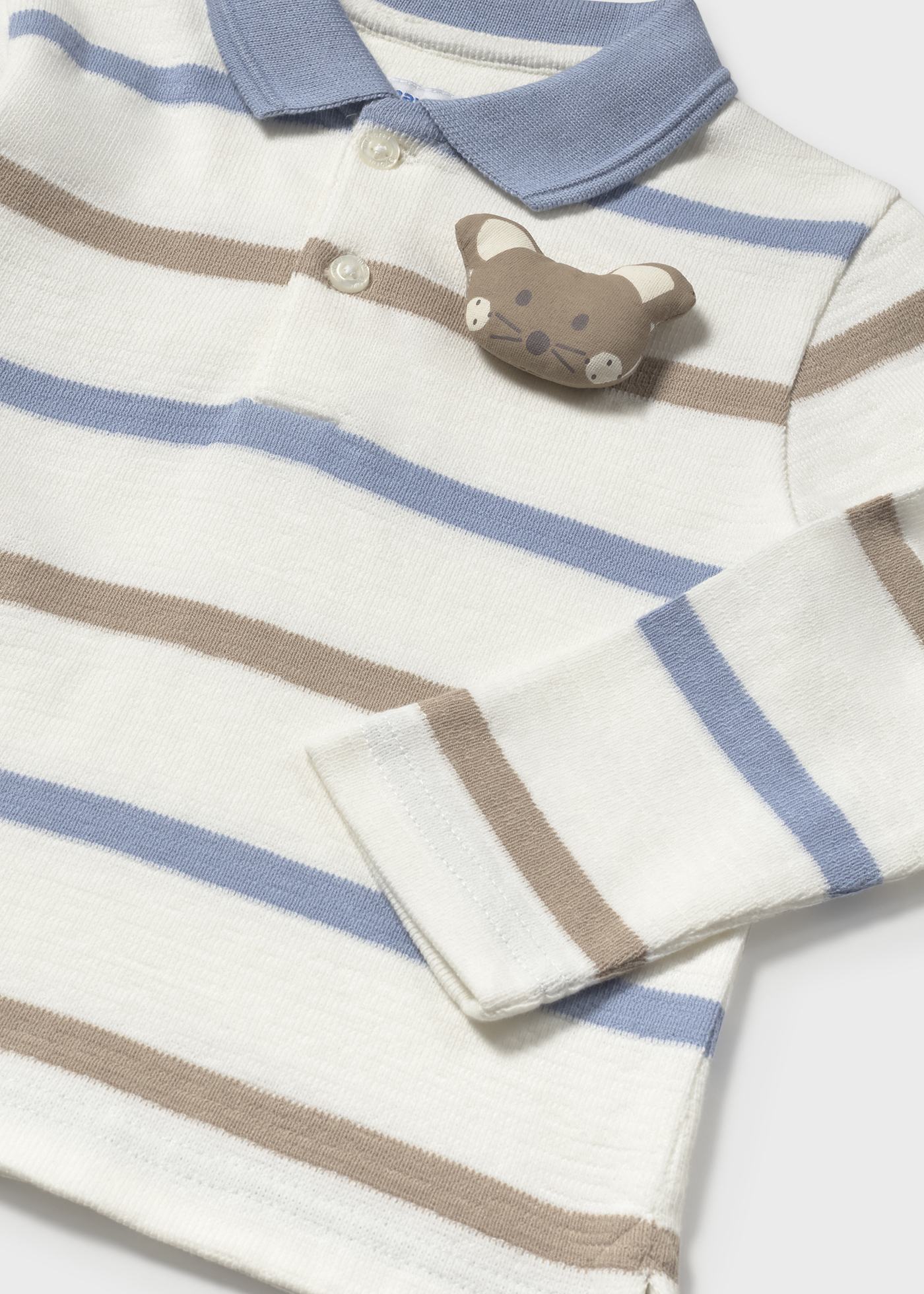 Baby striped applique polo shirt