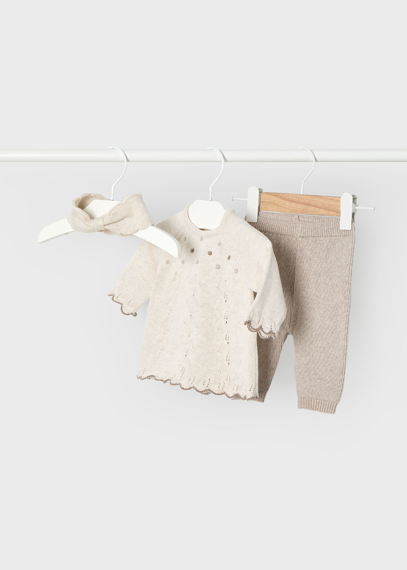 Newborn Girl 3 Piece Knit Set