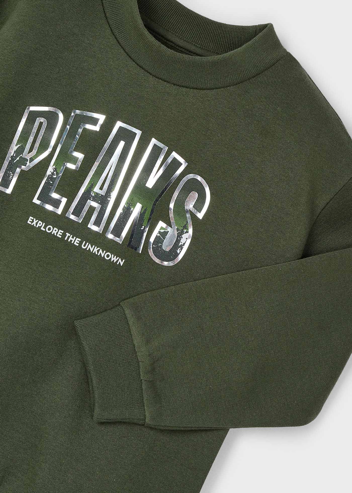 Sudadera letras montaña niño