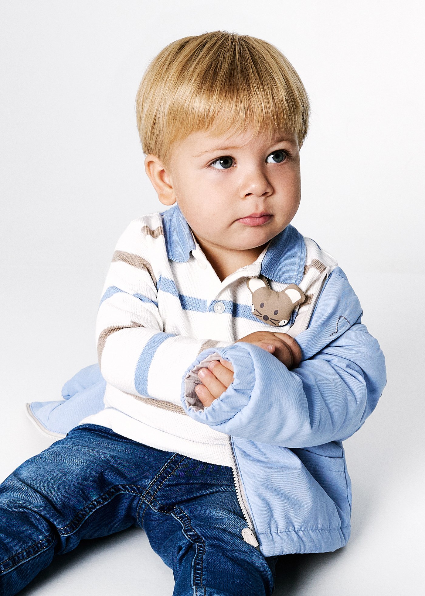 Baby striped applique polo shirt