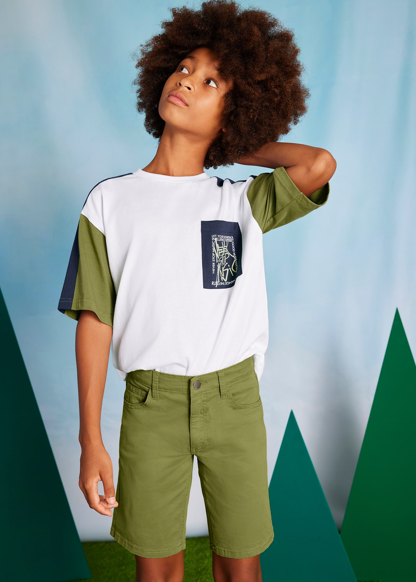 Bermuda twill basico ragazzo