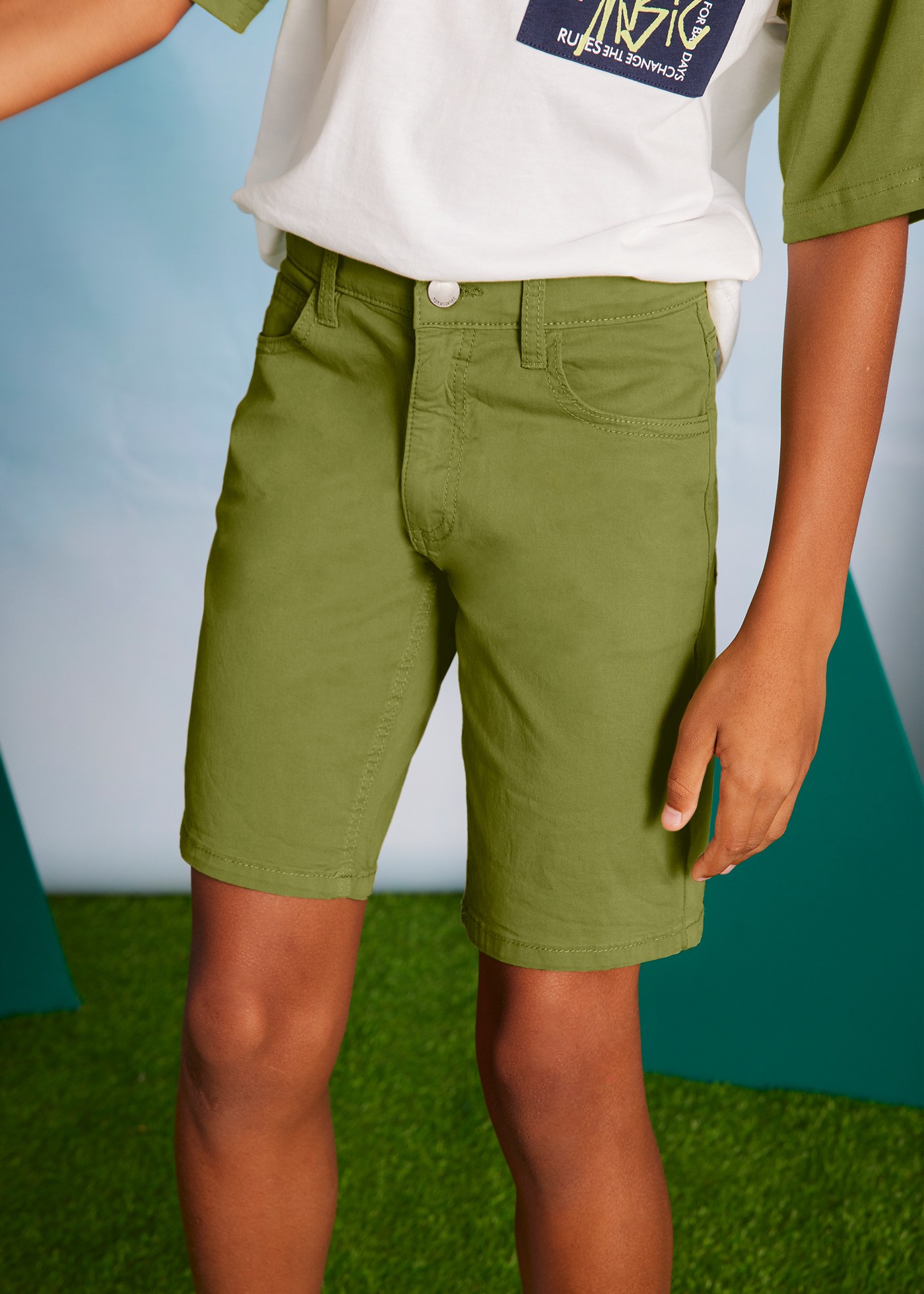 Bermuda twill basico ragazzo