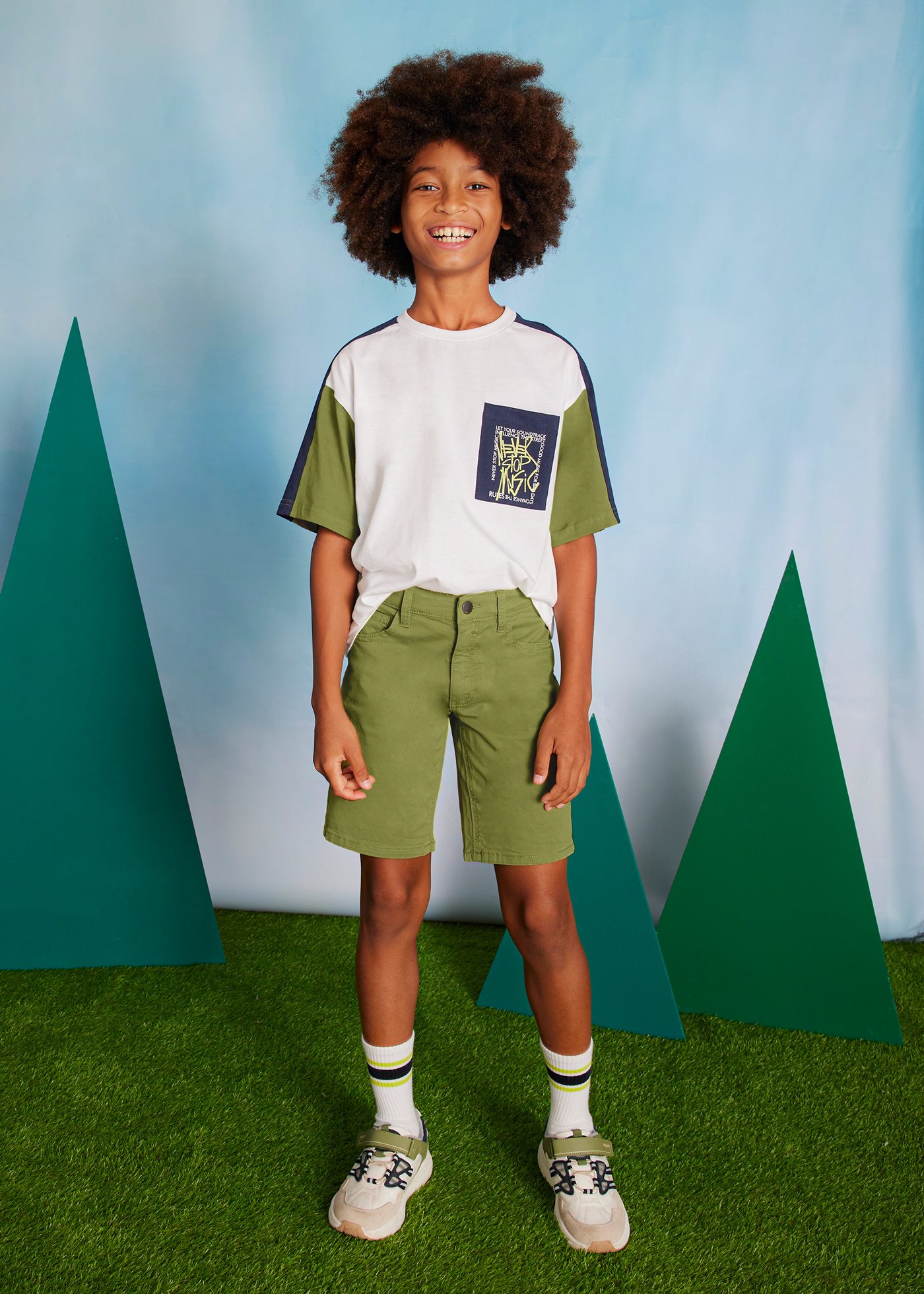 Bermuda twill basico ragazzo