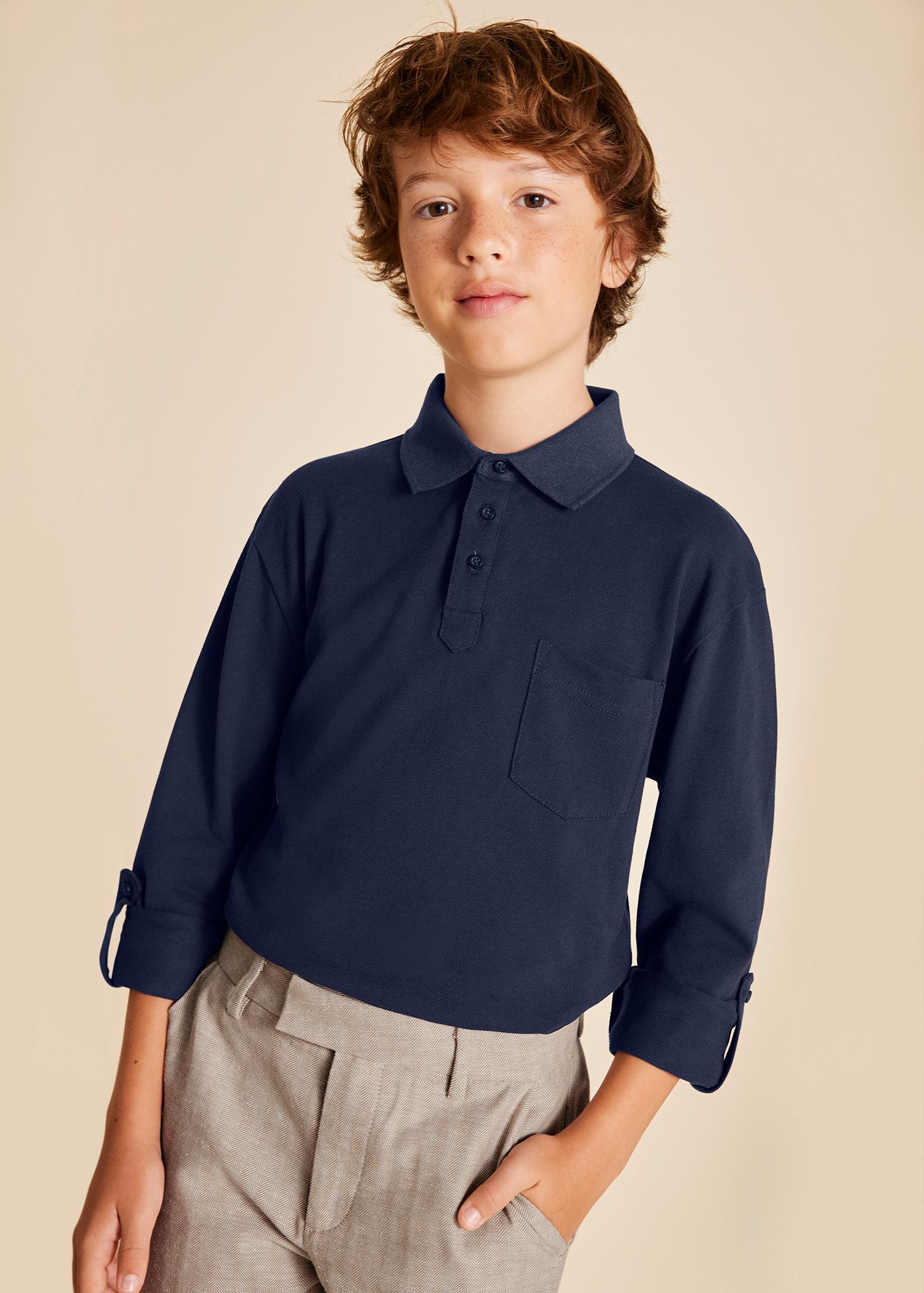 Boy Long Sleeve Polo Shirt