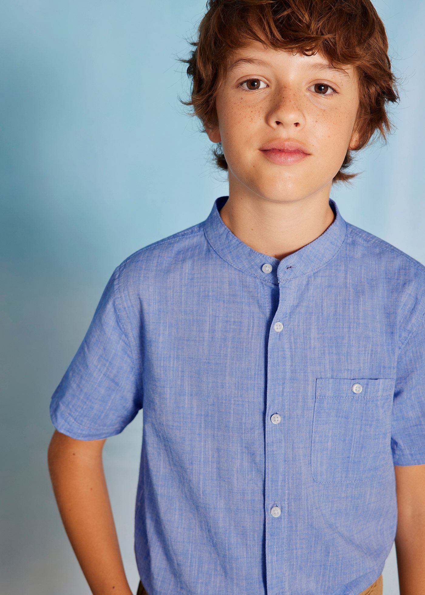 Boy Mandarin Collar Shirt