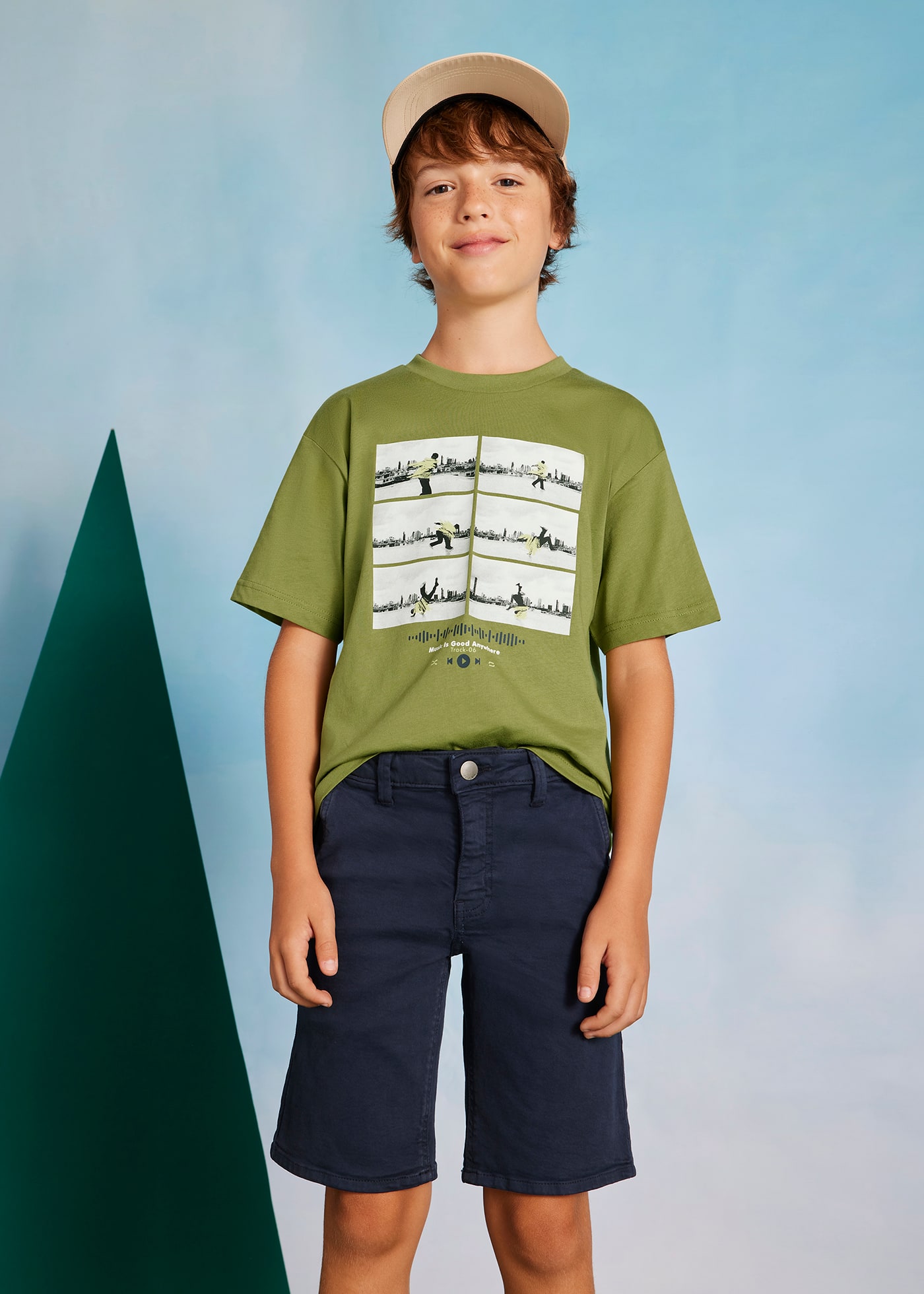 Twill Bermudas Teenager Jungen