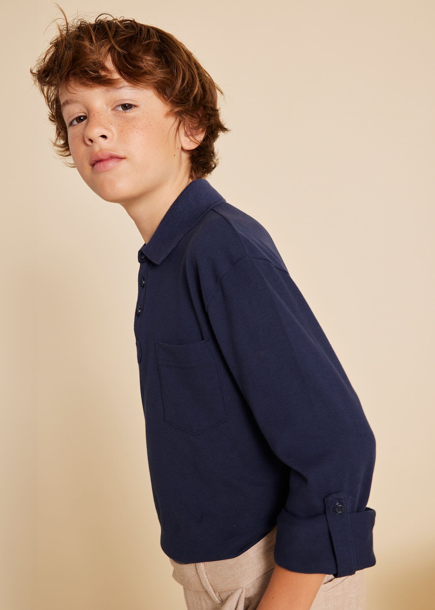 Boy Long Sleeve Polo Shirt