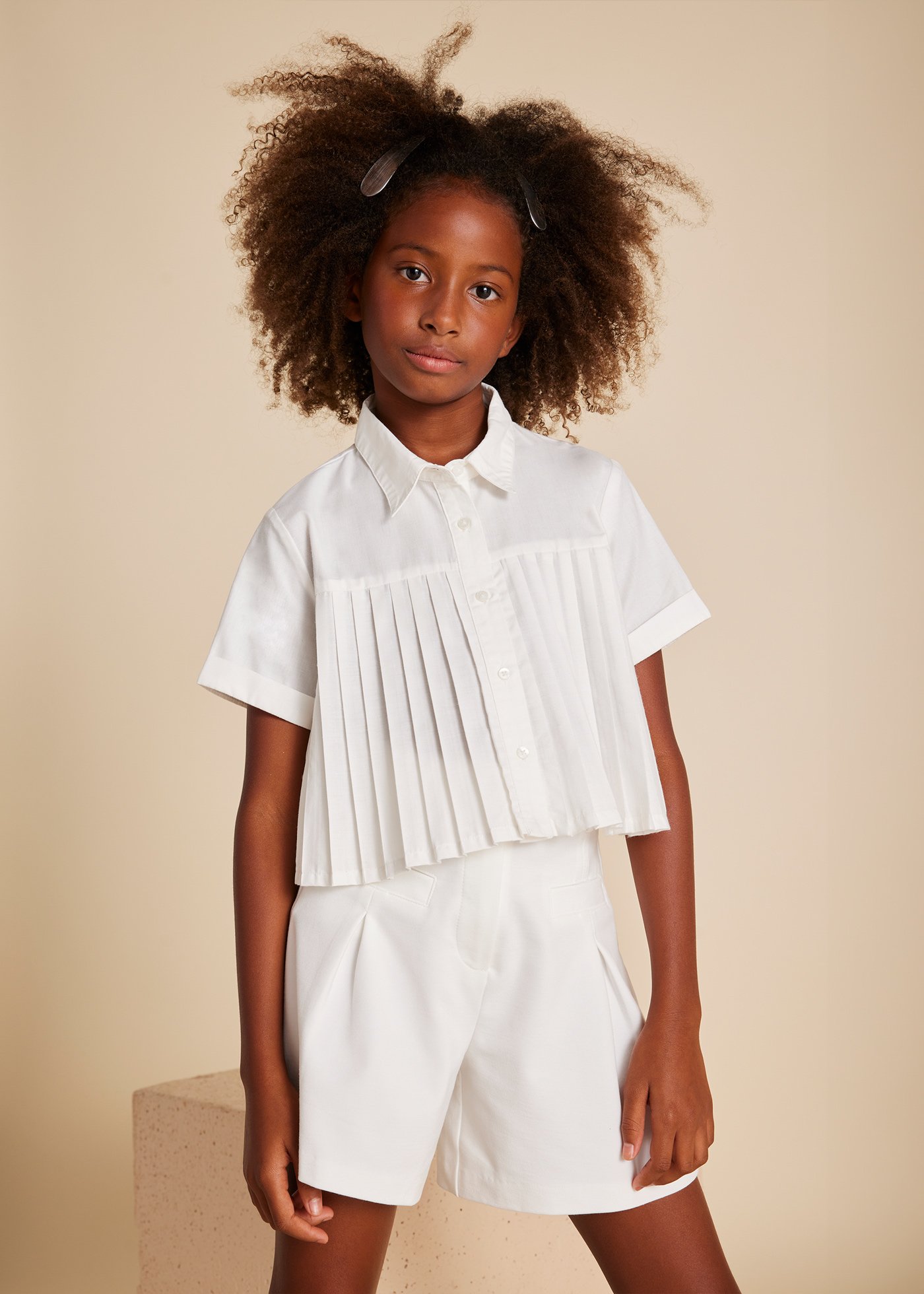 Girl pleated blouse