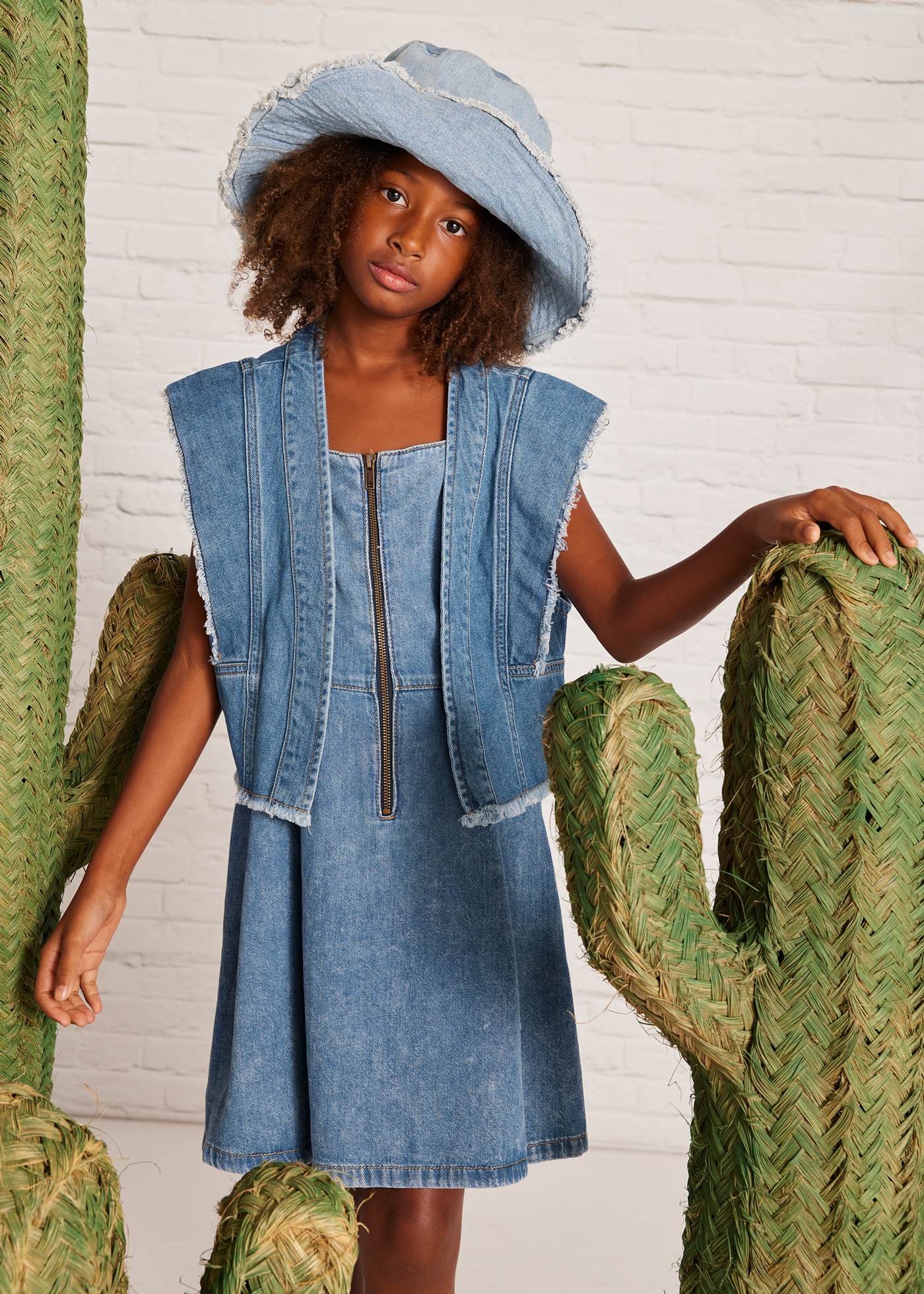 Girl denim waistcoat