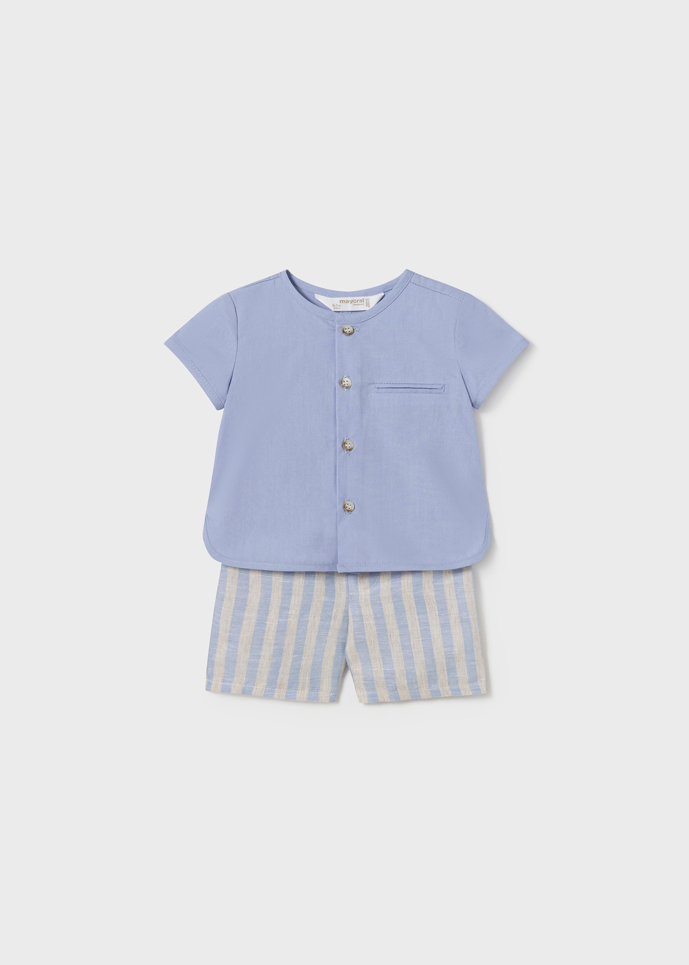 Completo 2 pezzi righe lino neonato