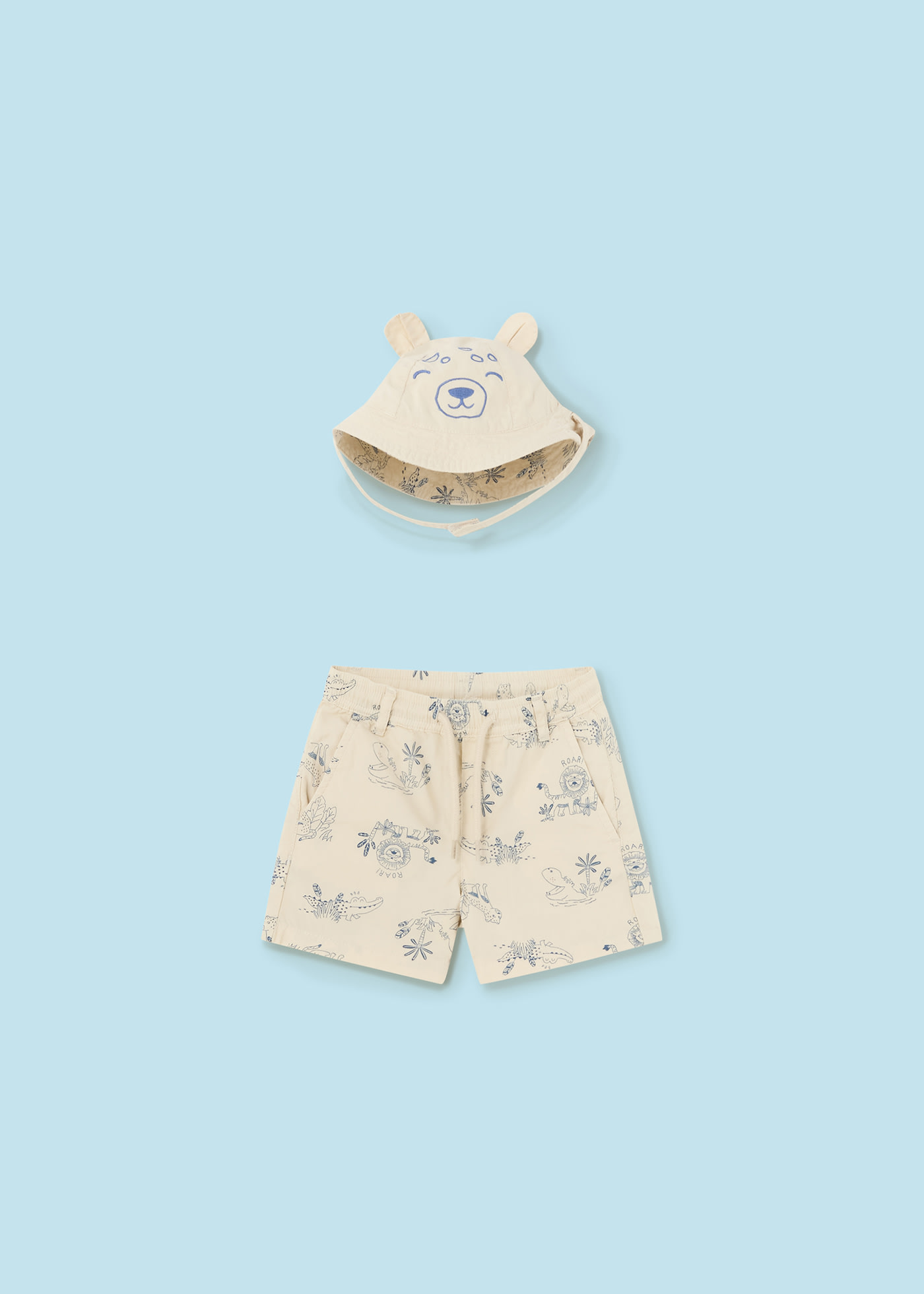 Baby Bermuda Shorts with Reversible Hat Better Cotton