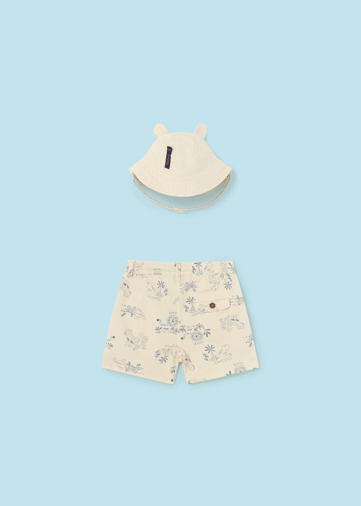 Baby Bermuda Shorts with Reversible Hat Better Cotton