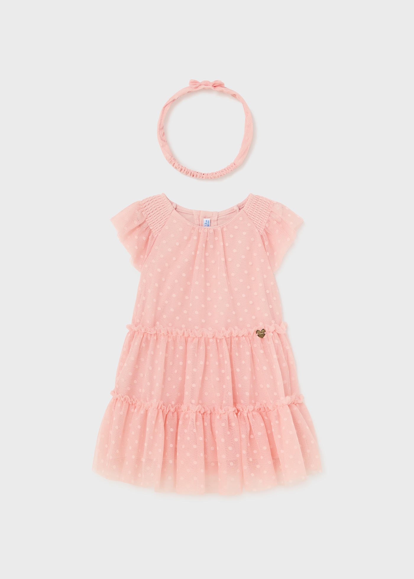 Vestido com fita tule plumeti bebé