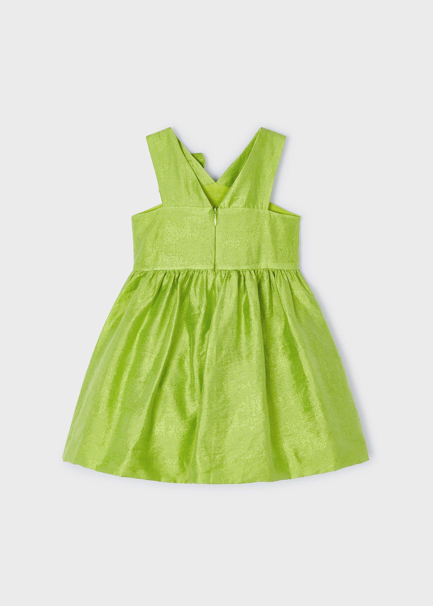 Vestido flores relevo linho menina