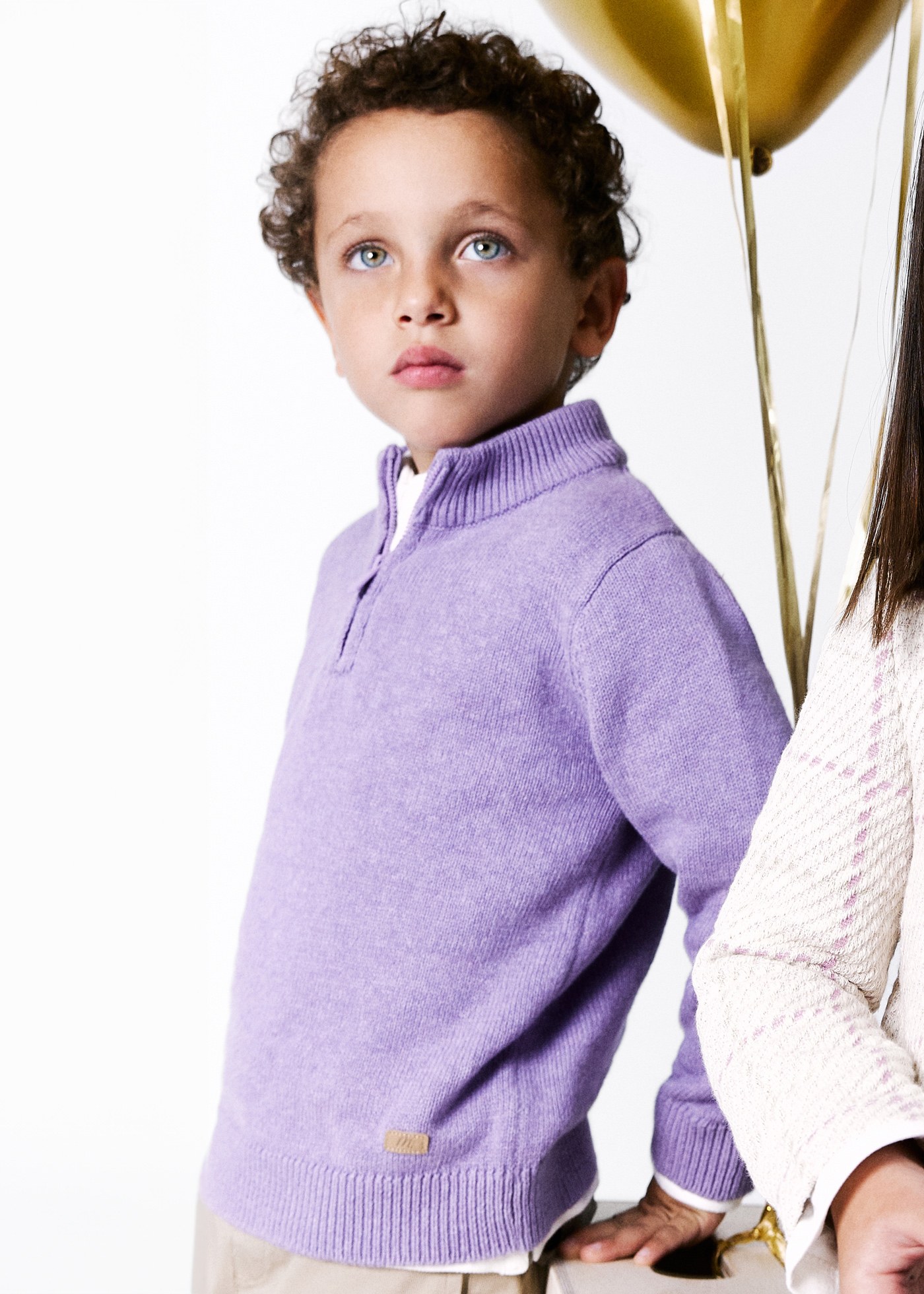 Boy zip neck jumper