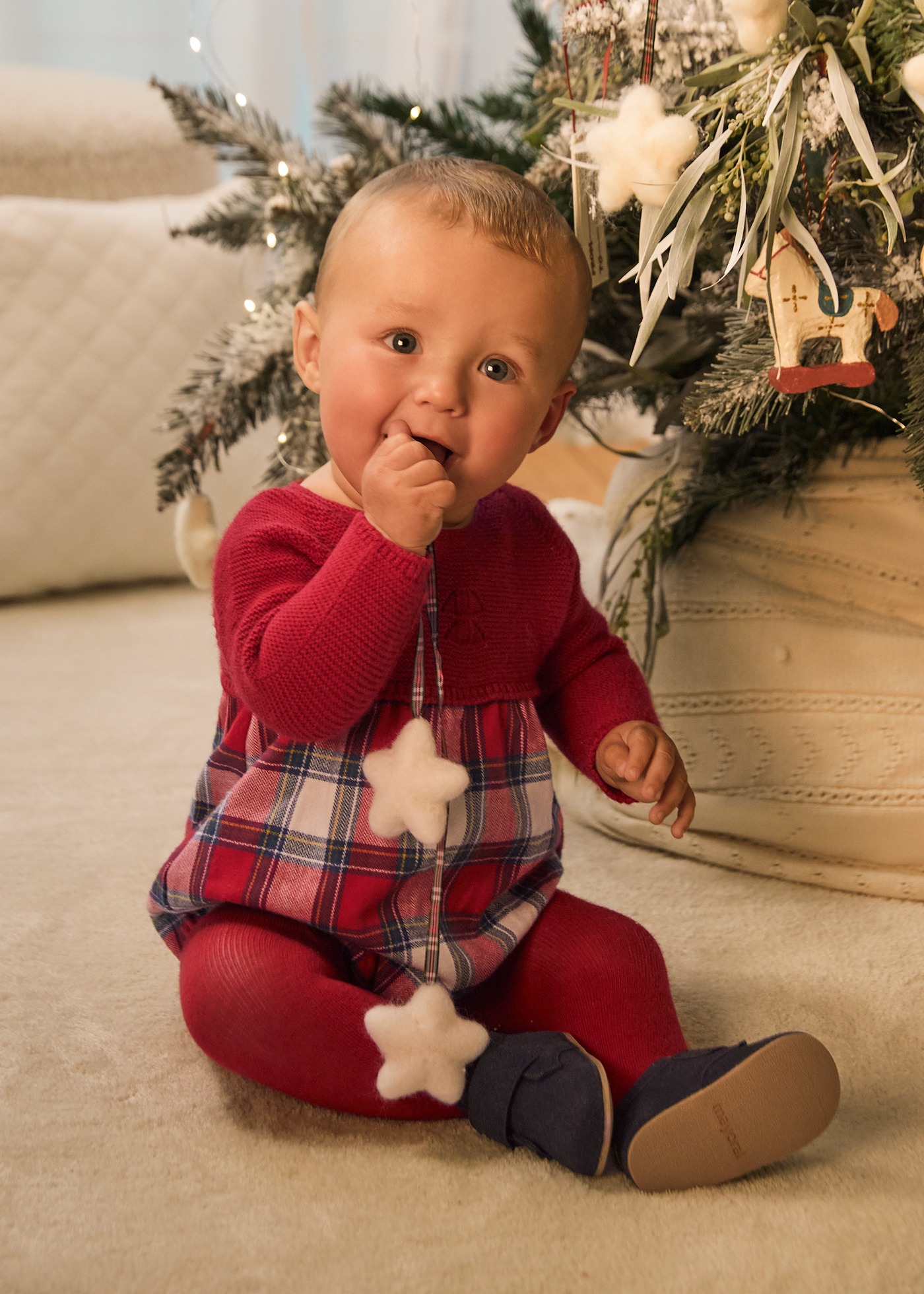 Newborn Tartan Romper and Tights Set