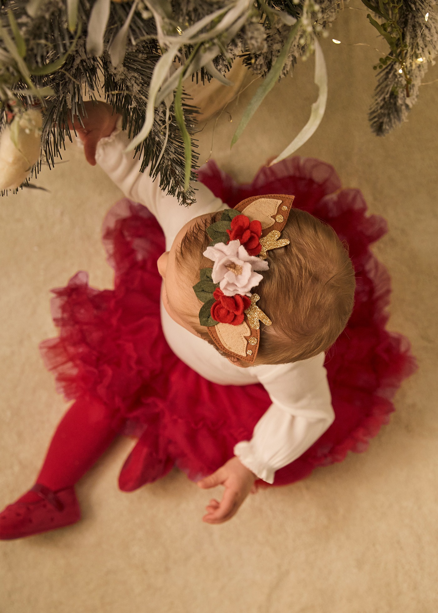 Newborn Girl Tulle Skirt with Ear Headband