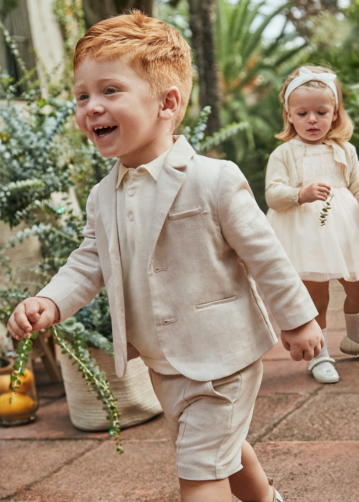 Blazer elegante com linho bebé