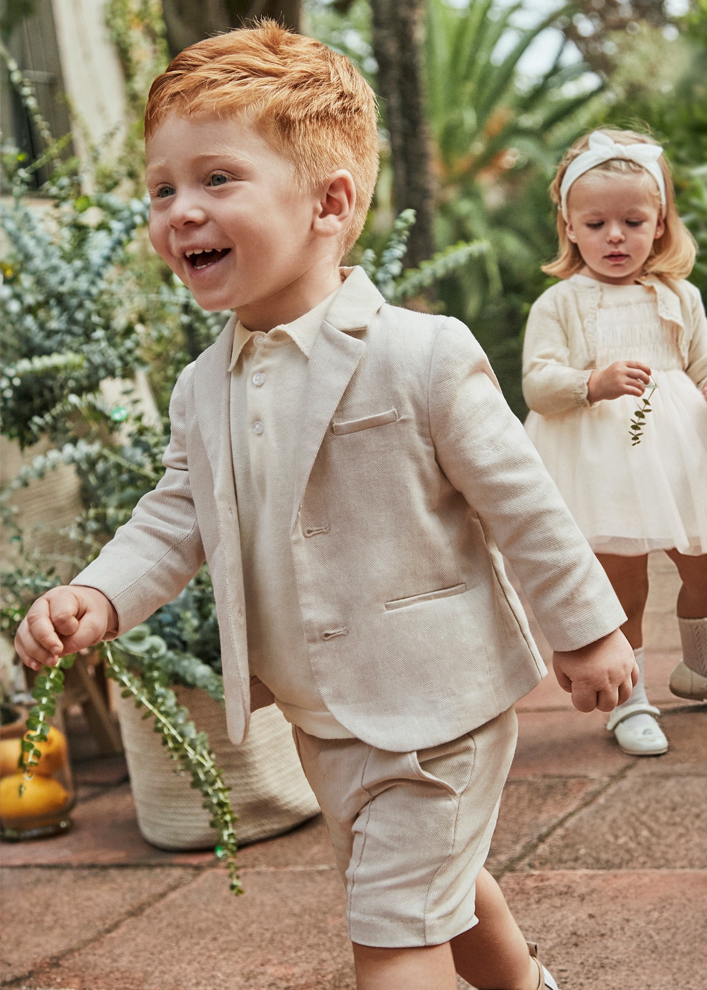 Giacca elegante lino neonato