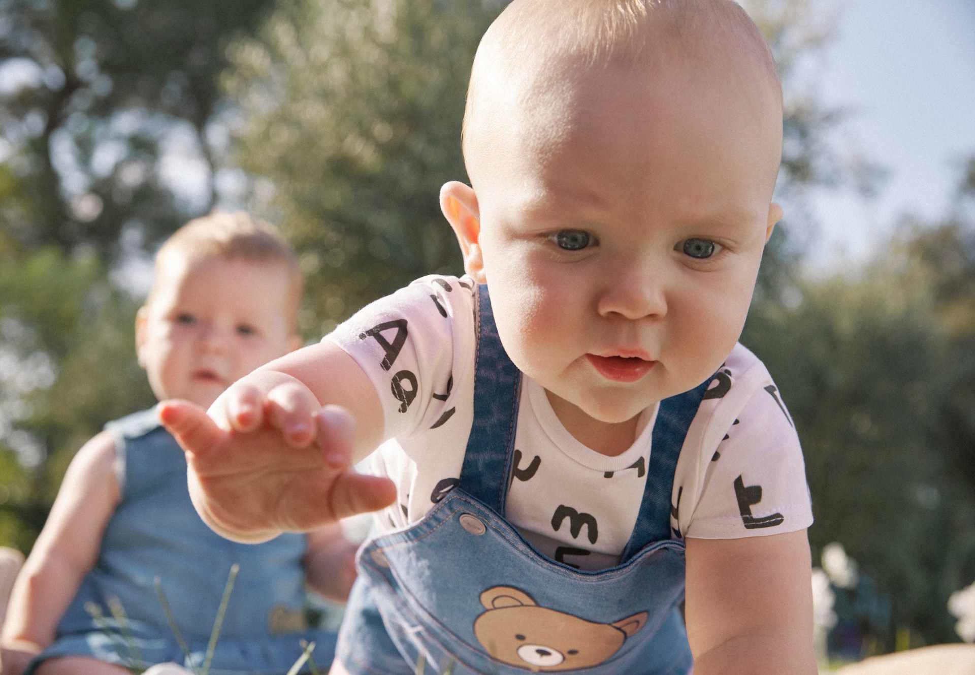 Newborn boy dungarees and t-shirt set