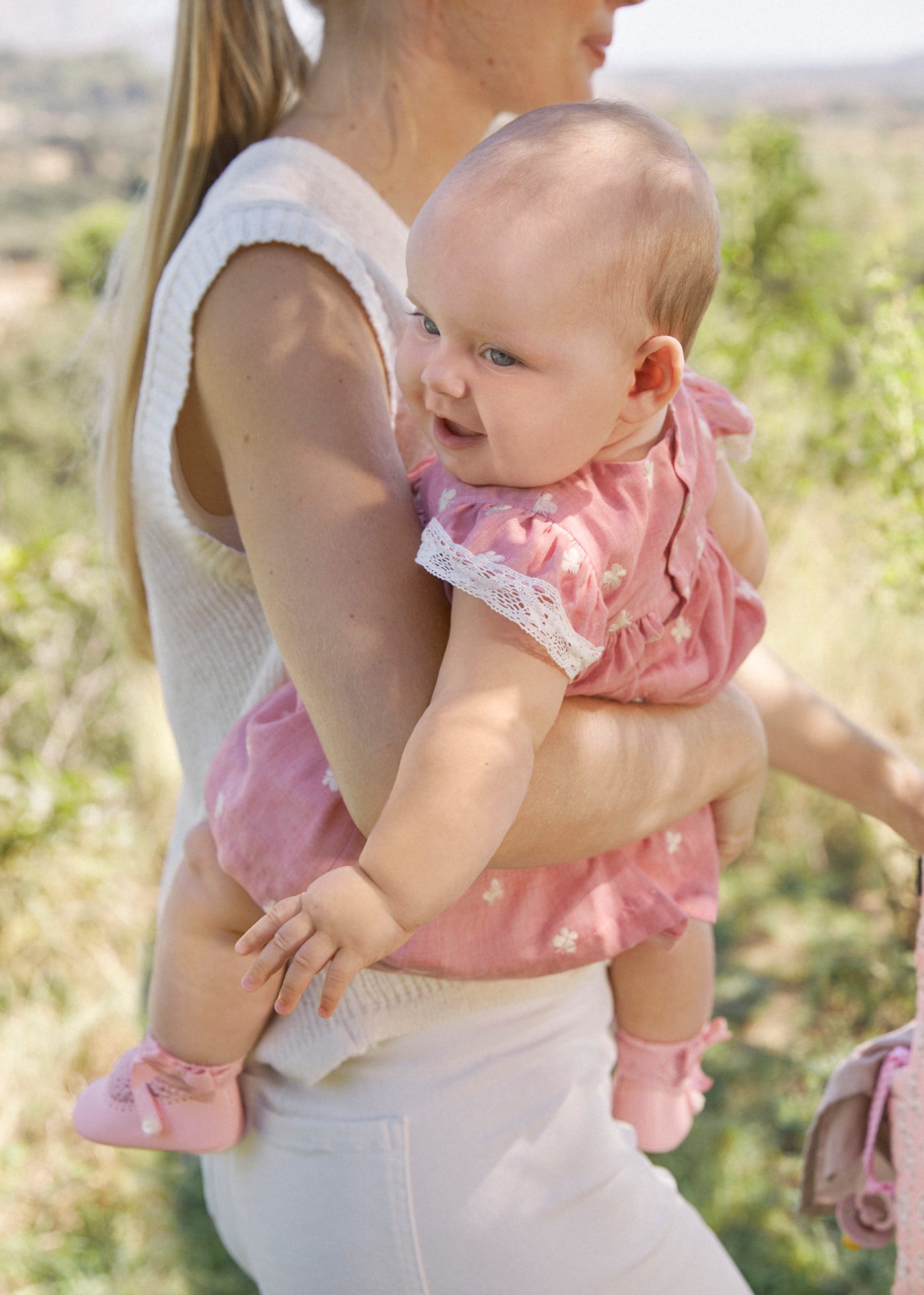 Newborn girl embroidered dress with nappy cover