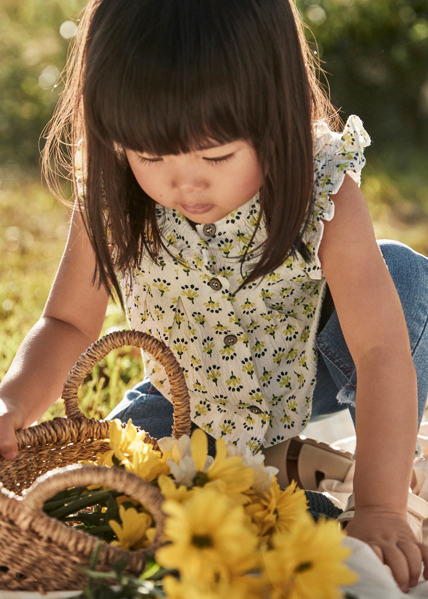 Baby print bambula blouse