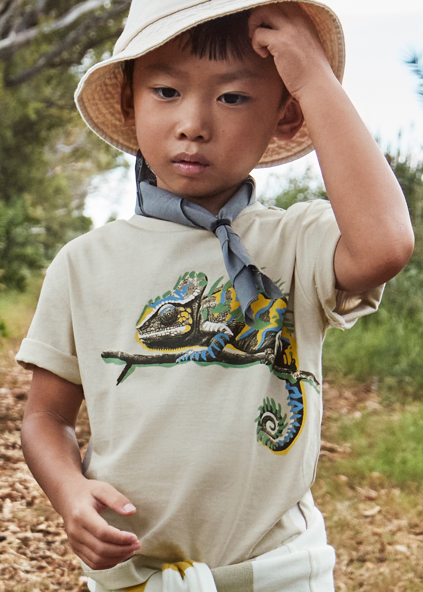 Boy Chameleon Graphic T-Shirt