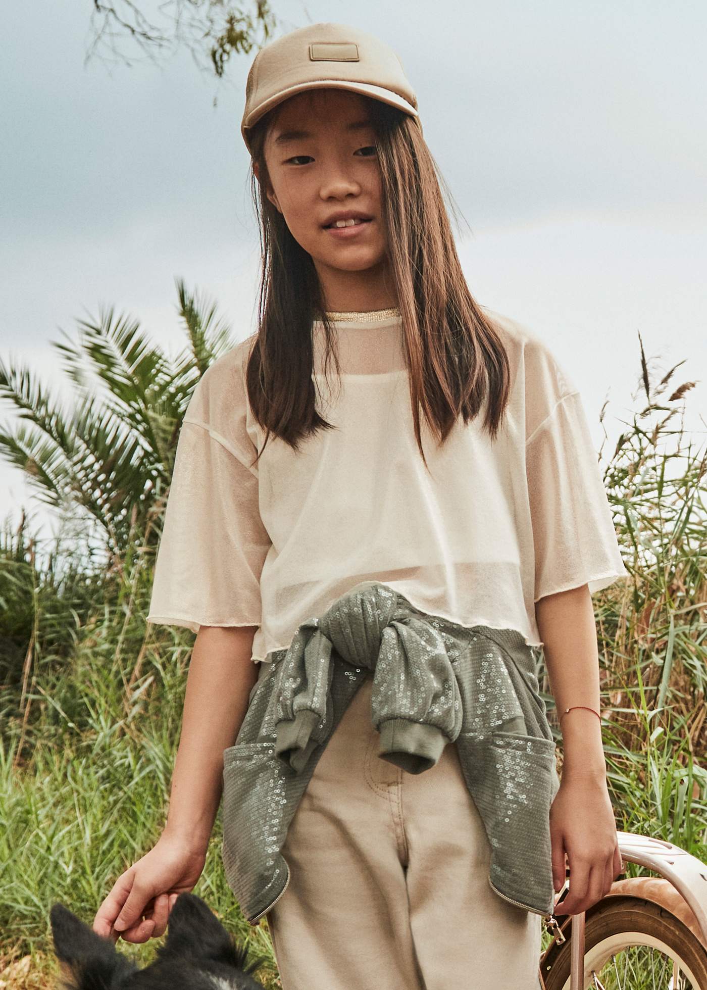 T-shirt à tulle avec top fille