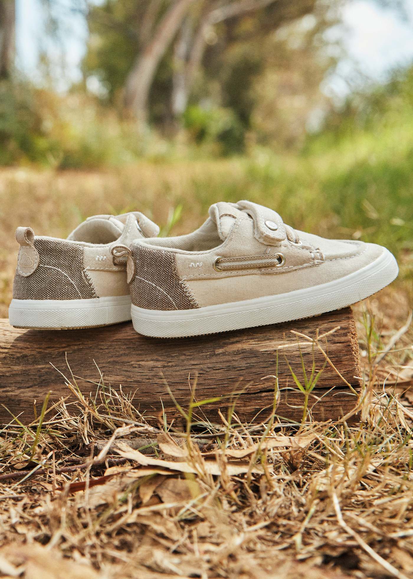 Scarpe modello nautico tela neonato