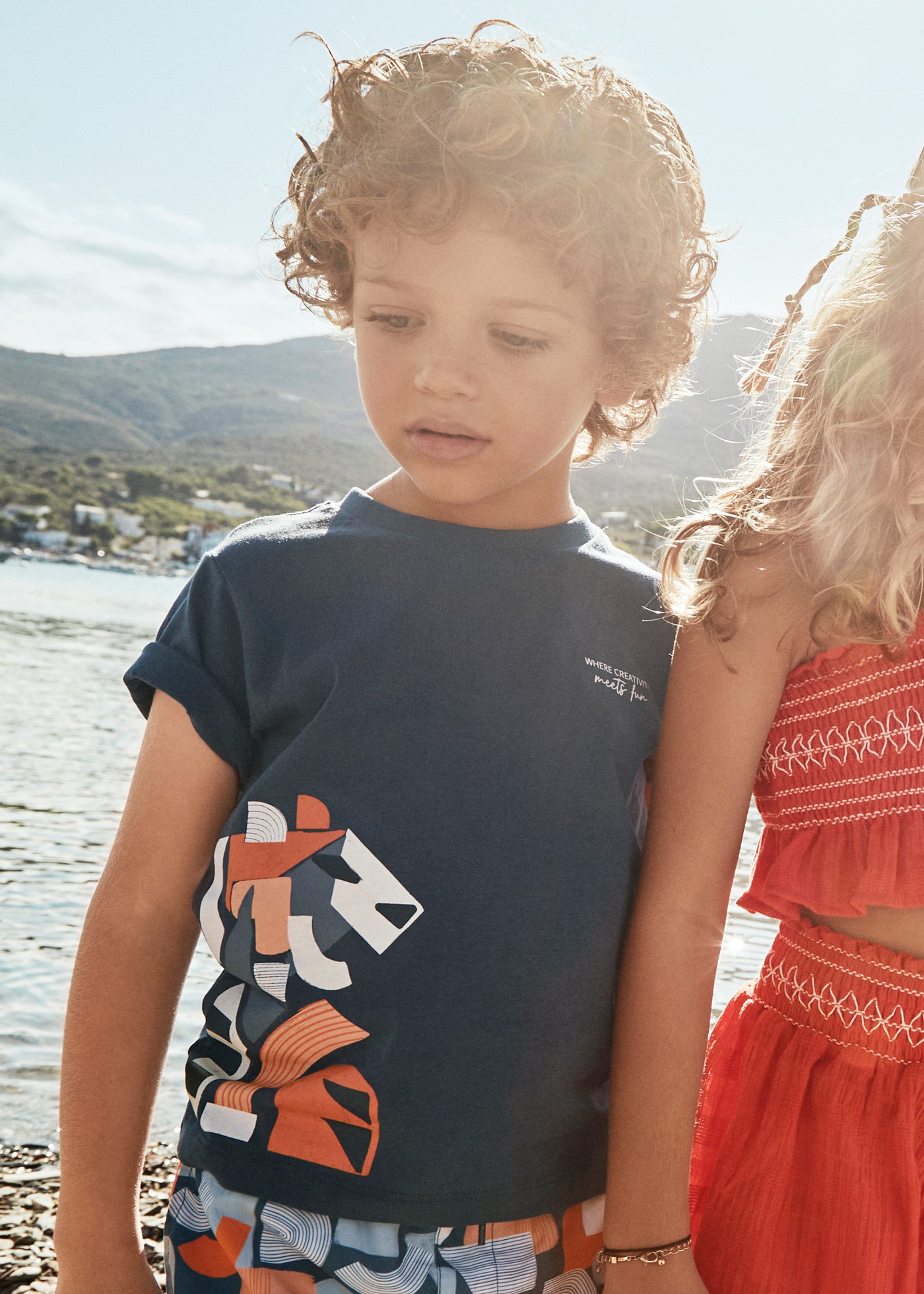 Tricou motiv geometric baiat