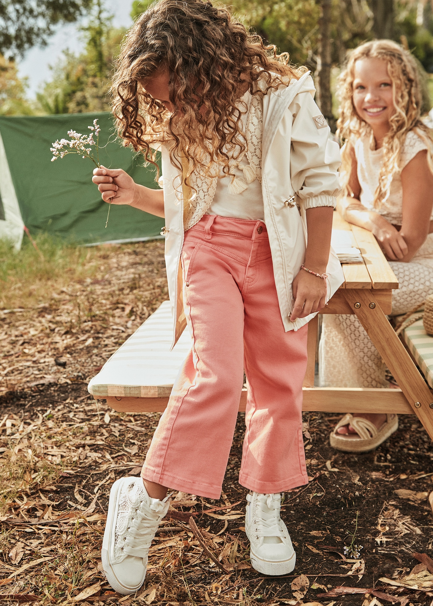 Calças largas sarja menina