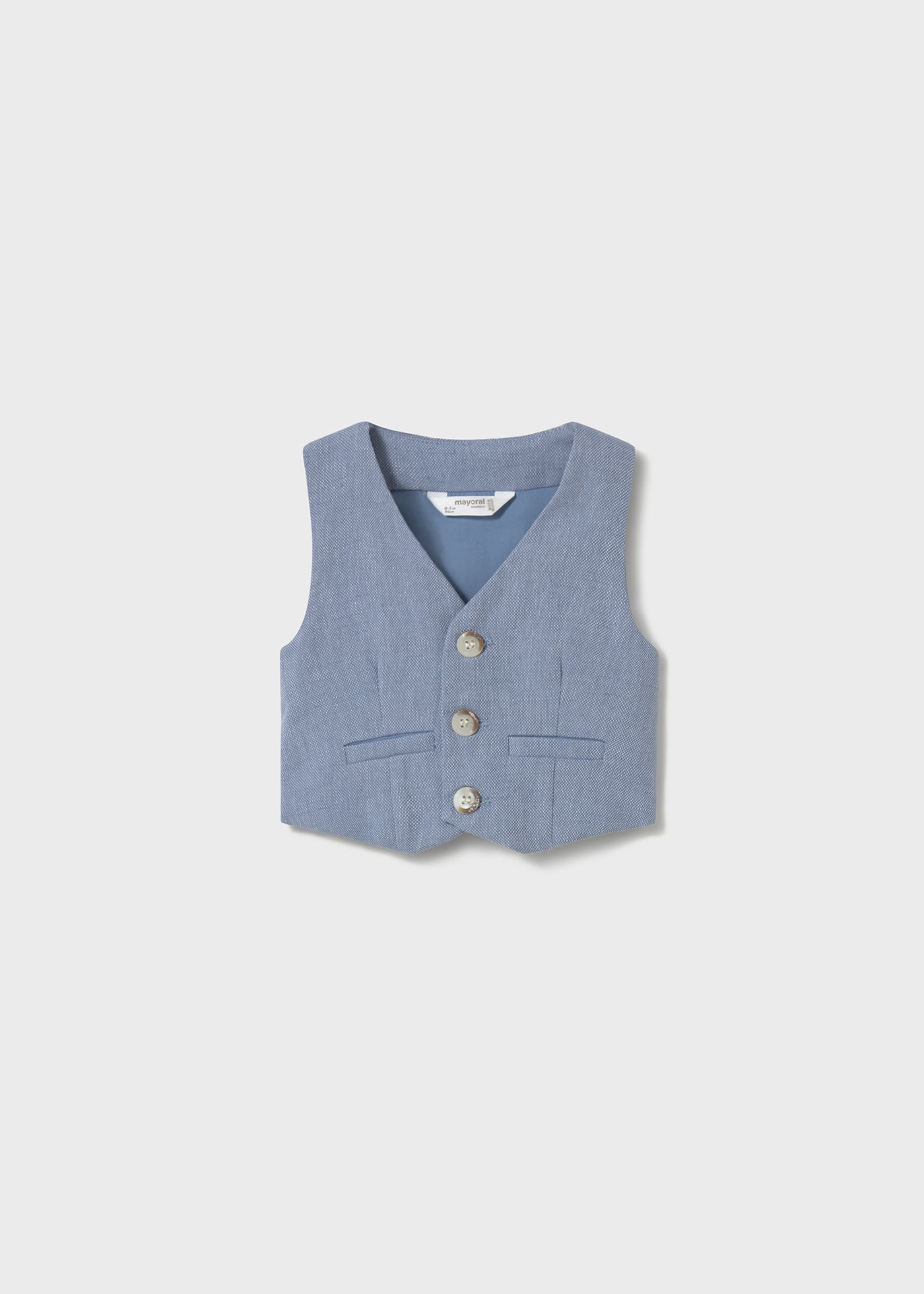 Newborn boy linen waistcoat