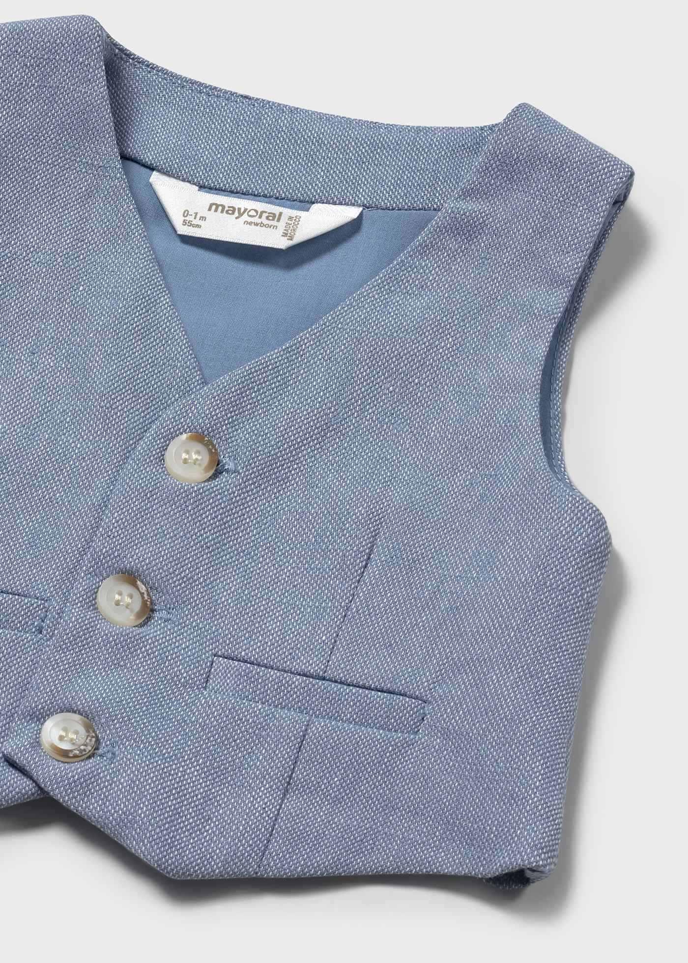 Newborn boy linen waistcoat