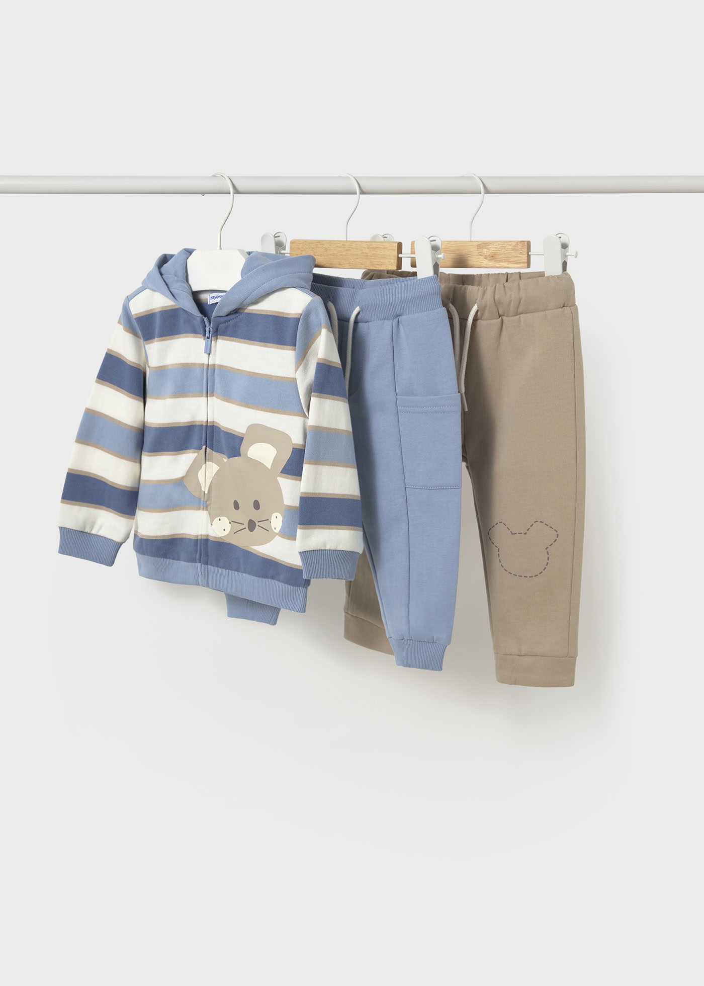 Tuta felpa 2 pantaloni neonato